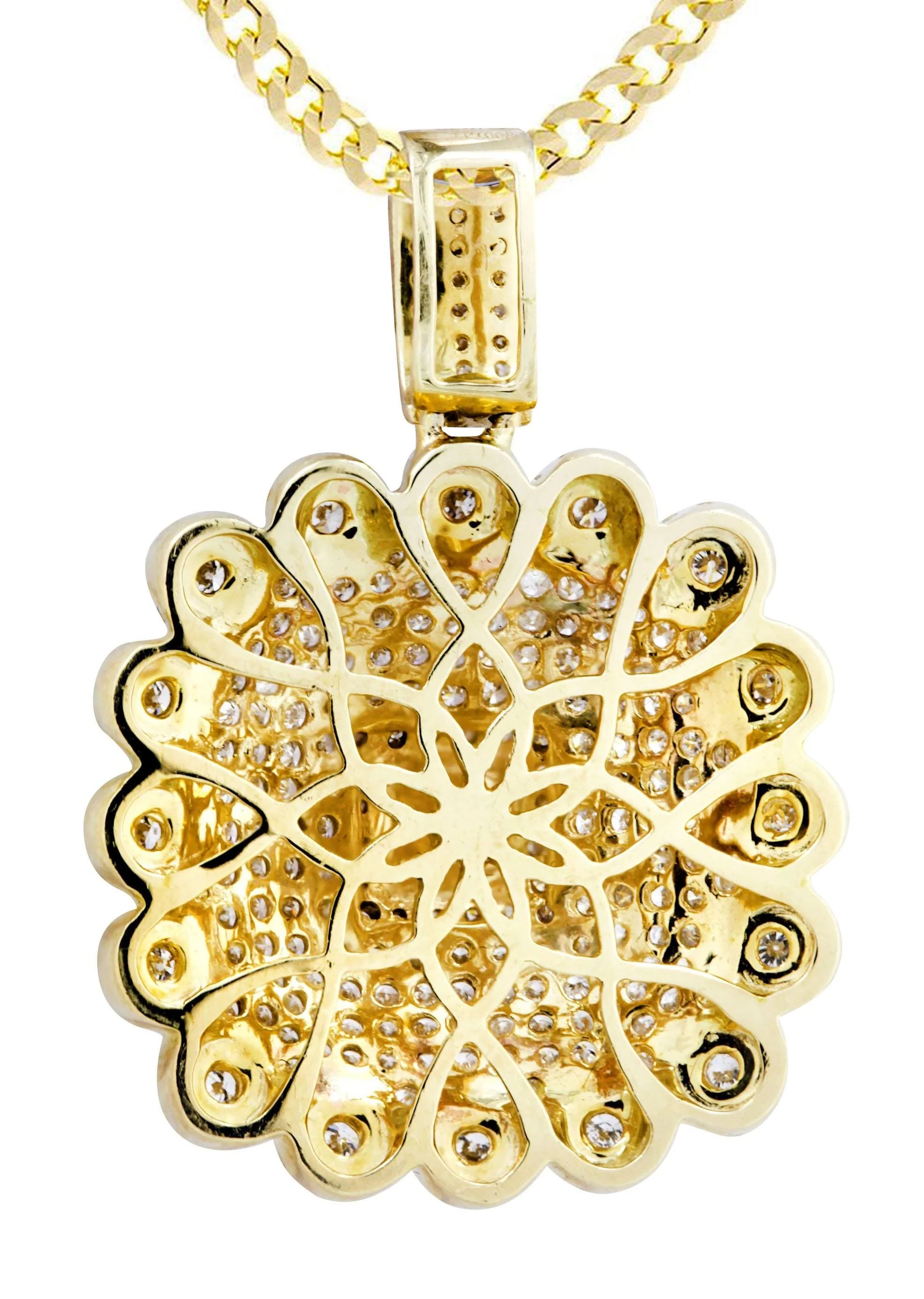 10K Yellow Gold Dog Tag Diamond Necklace | 2.35 Carats - Image 3