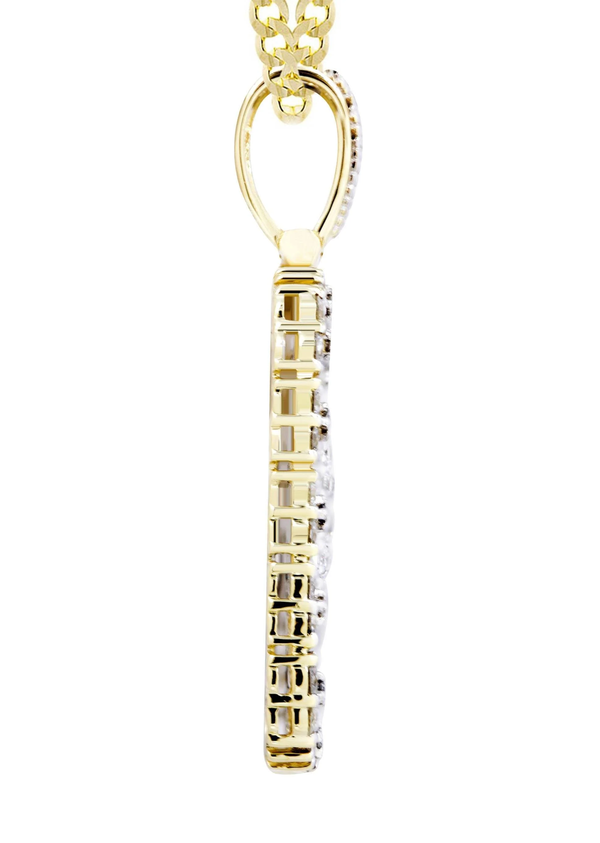 10K Yellow Gold Dog Tag Diamond Necklace | 2.73 Carats - Image 4