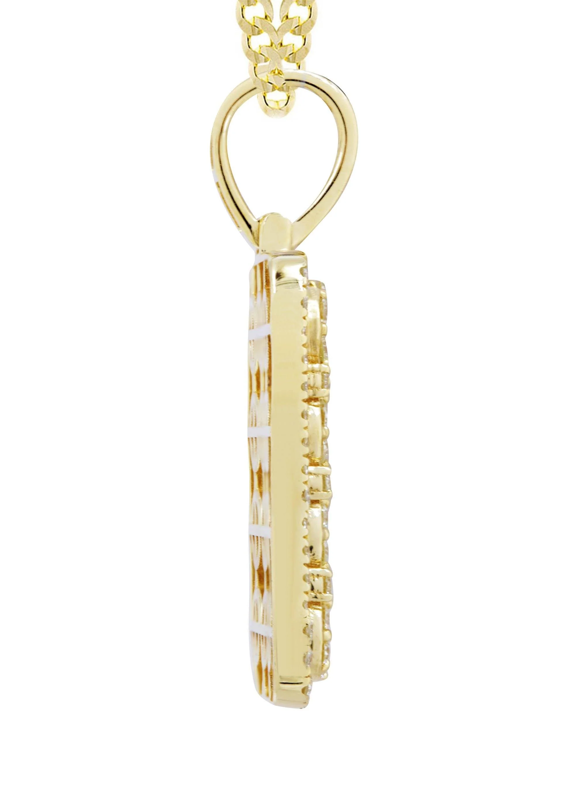10K Yellow Gold Dog Tag Diamond Necklace | 3.06 Carats - Image 4