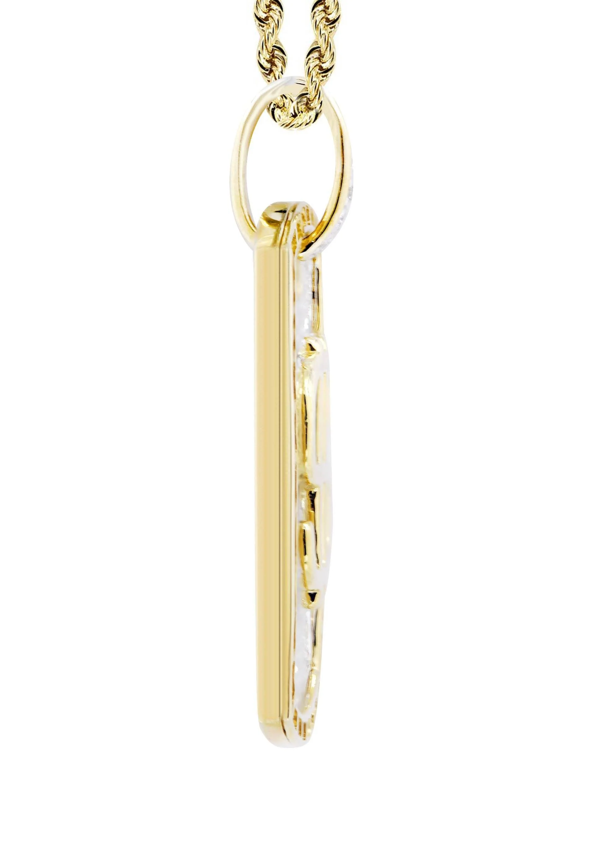 10K Yellow Gold Dog Tag Diamond Necklace | 0.52 Carats - Image 4
