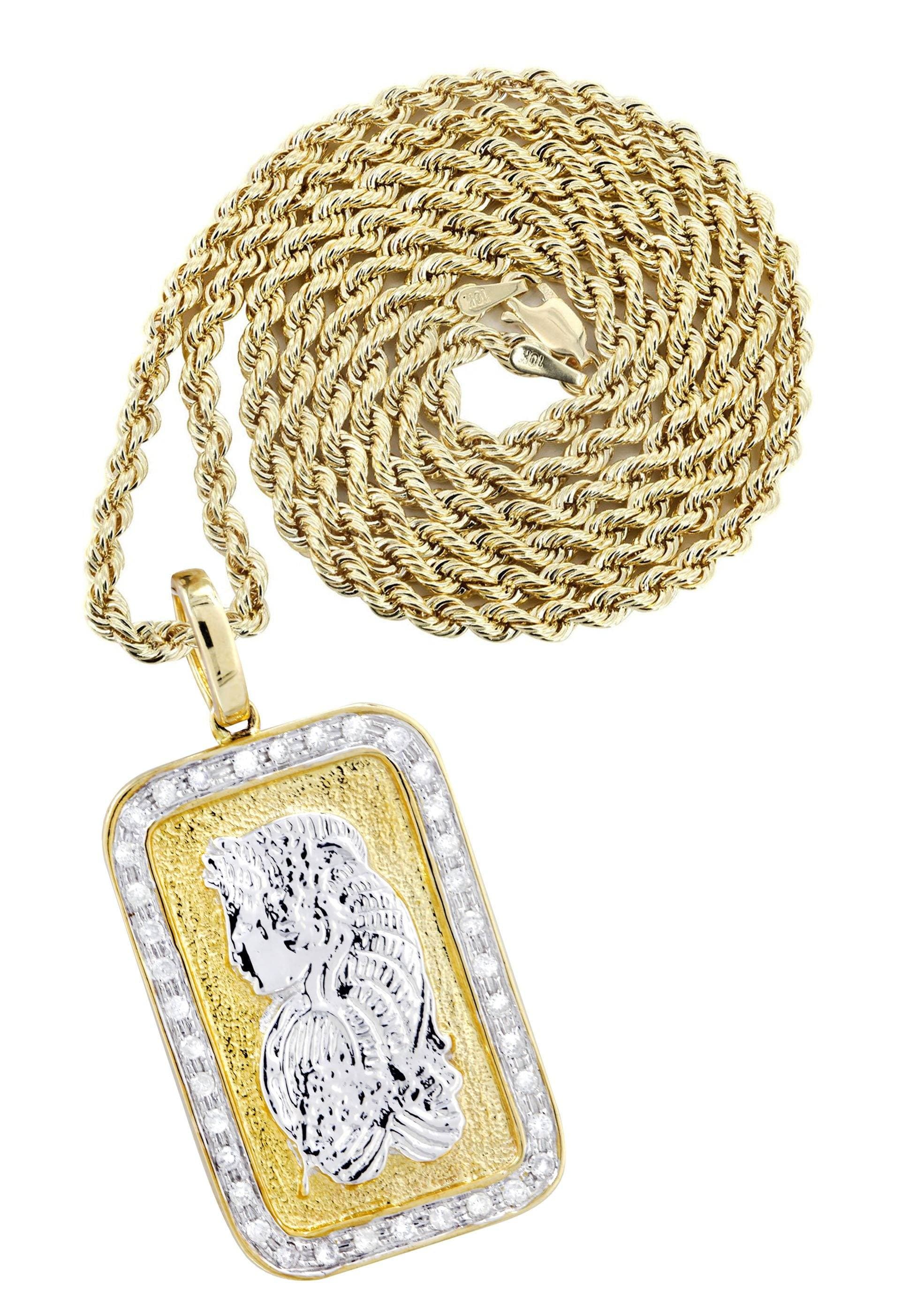 10K Yellow Gold Bar Diamond Necklace | 0.59 Carats