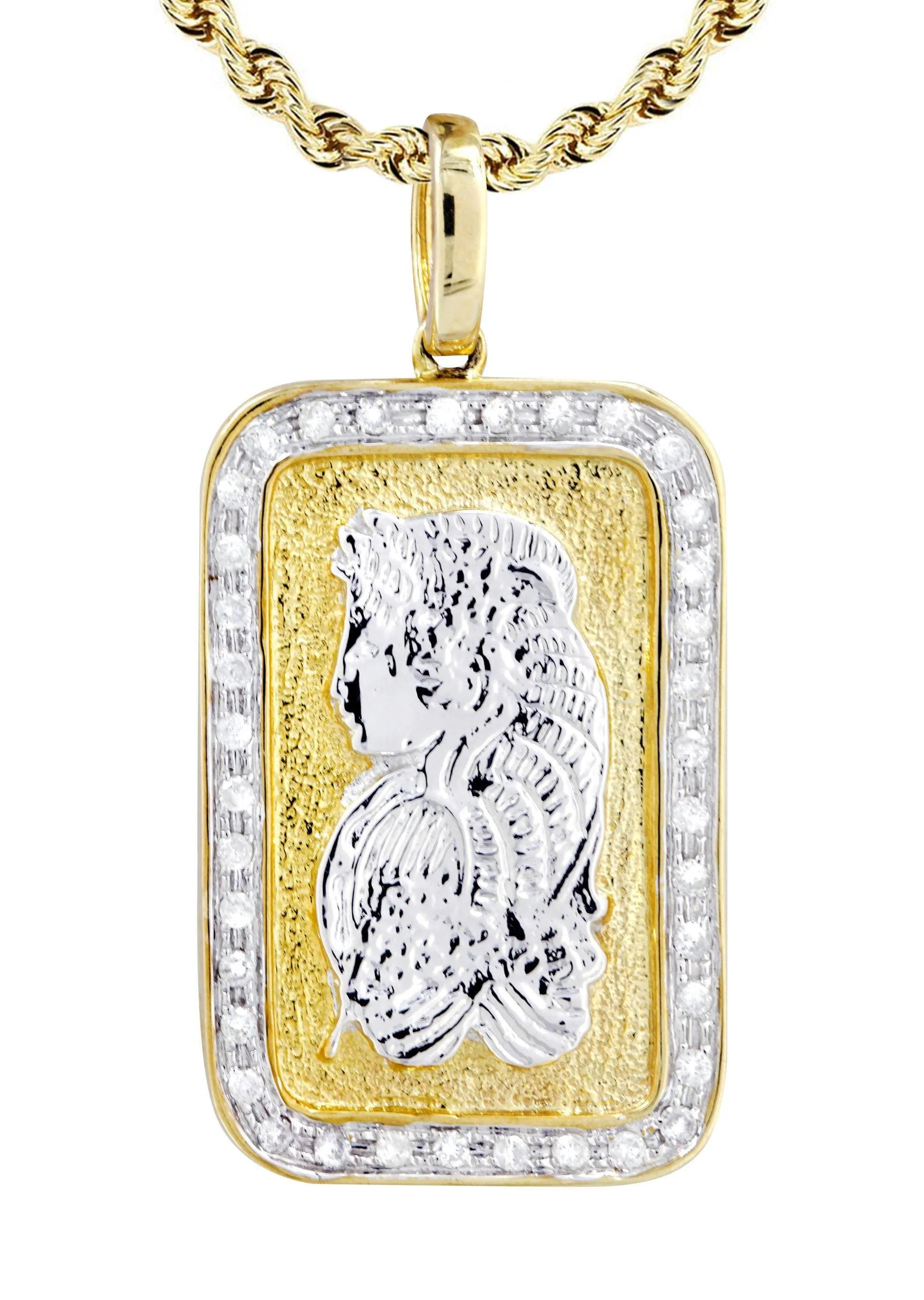 10K Yellow Gold Bar Diamond Necklace | 0.59 Carats - Image 2