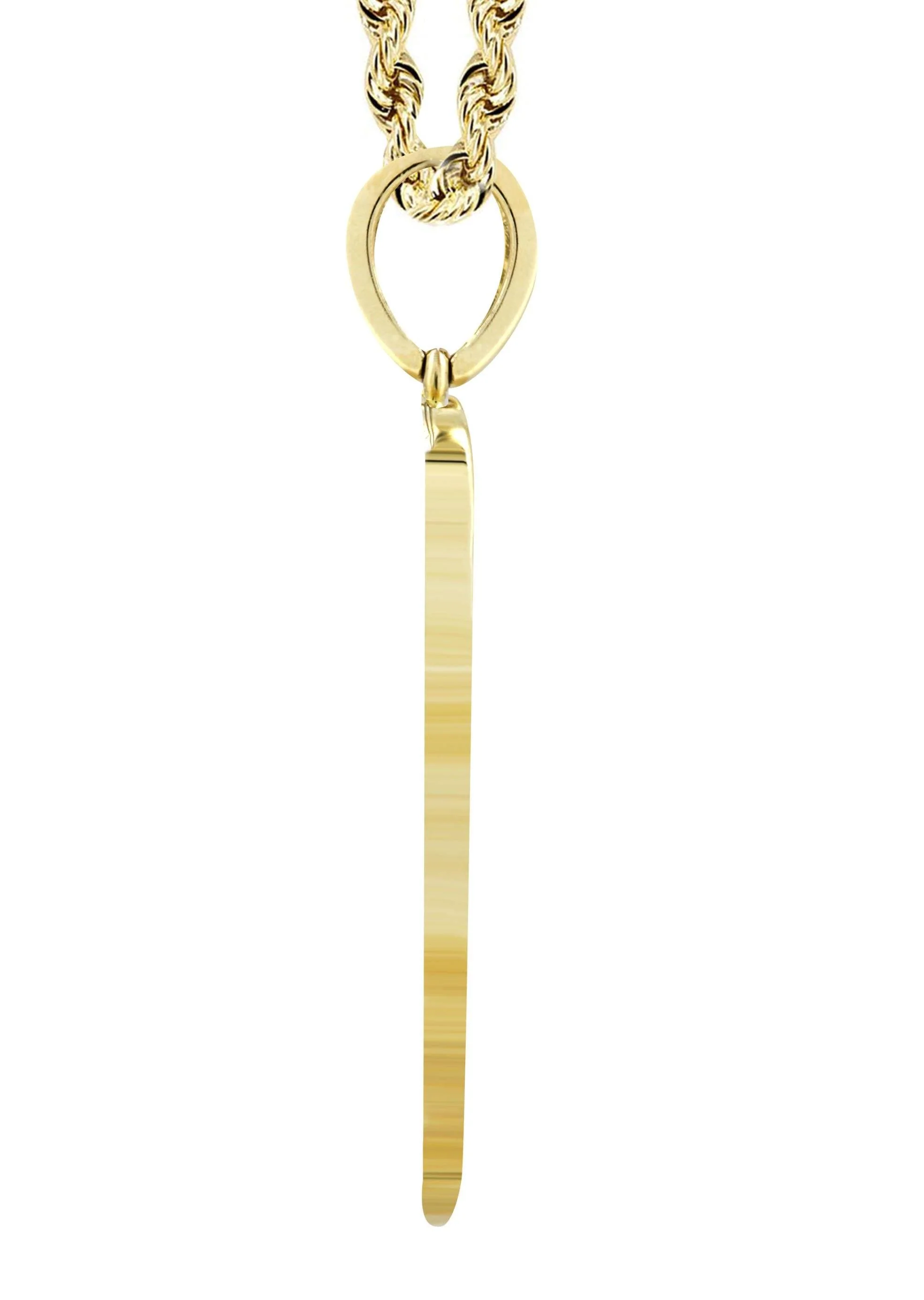 10K Yellow Gold Bar Diamond Necklace | 0.59 Carats - Image 4