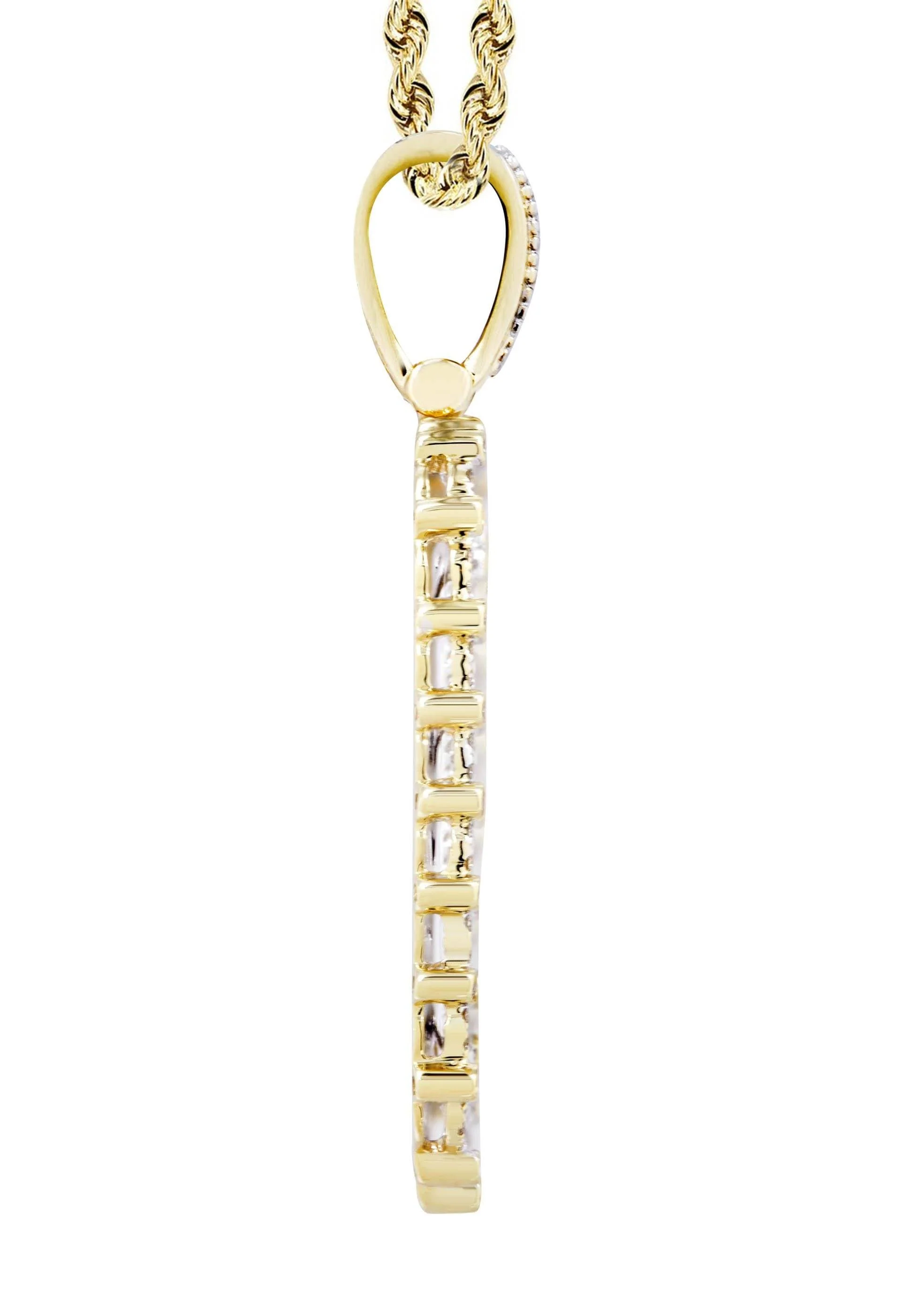 10K Yellow Gold Dog Tag Diamond Necklace | 1.73 Carats - Image 4