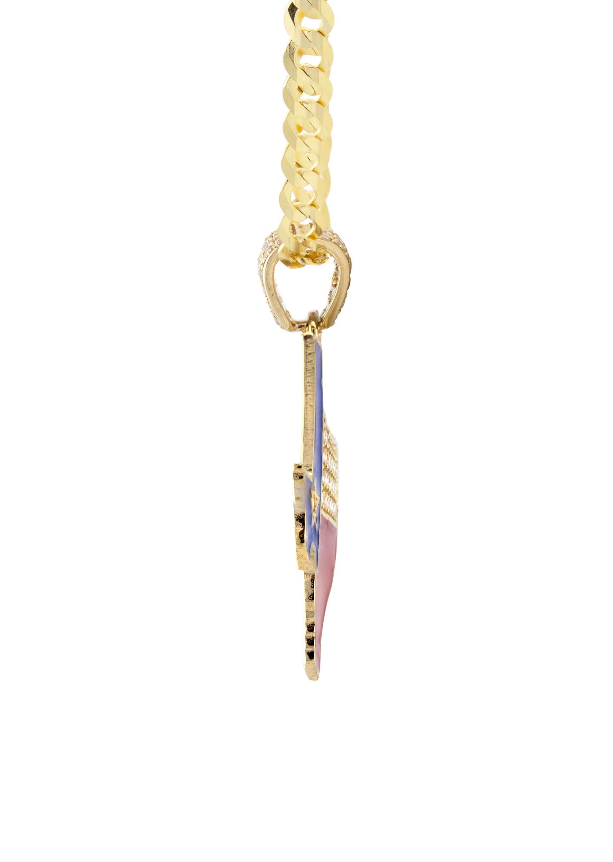 10K Yellow Gold Flag of Texas Necklace | Appx. 2.3 - 9.3 Grams - Image 6