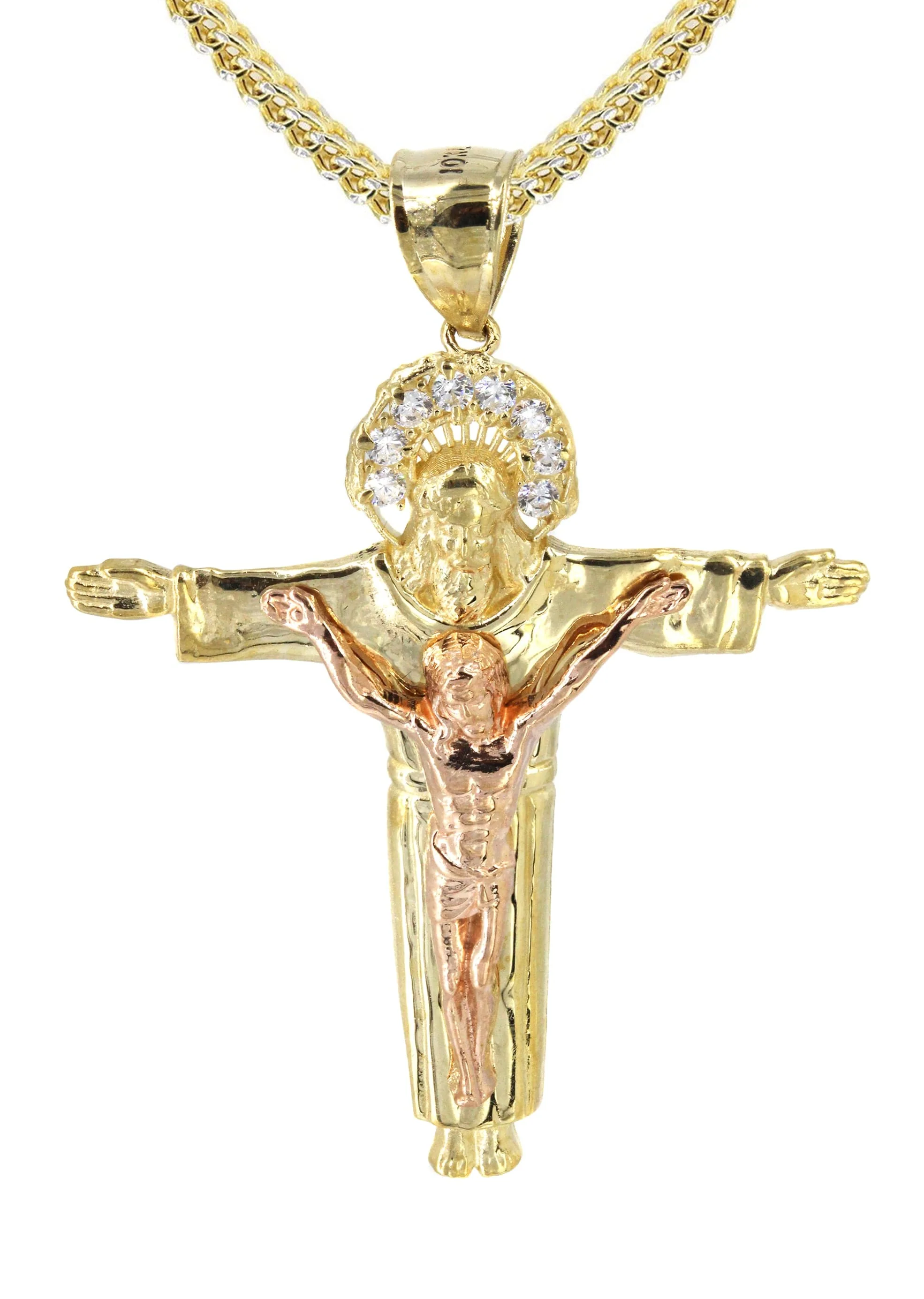 10K Yellow Gold Cross / Crucifix Necklace | Appx. 14.3 Grams - Image 2