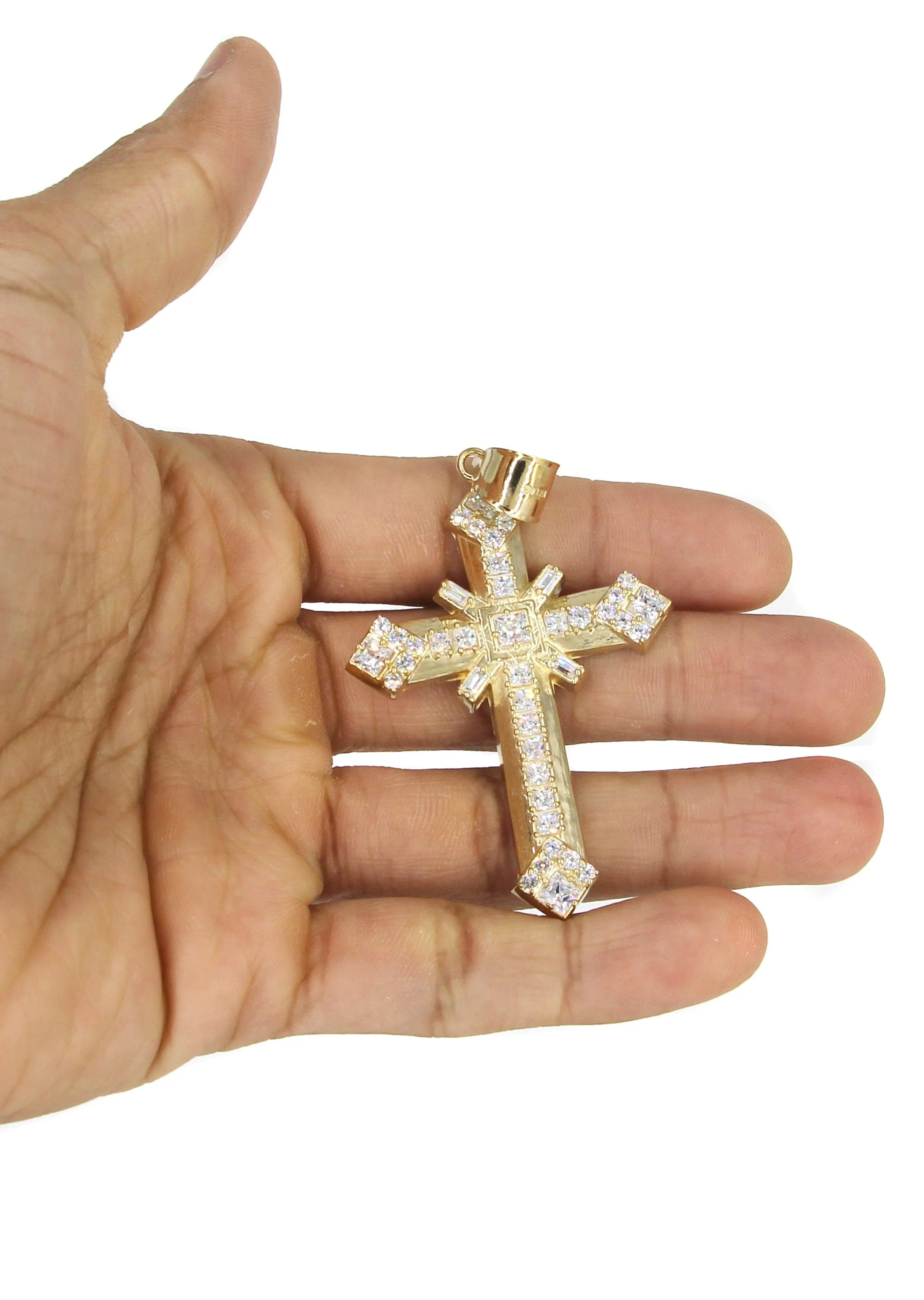 10K Yellow Gold Cross Necklace | Appx. 19.5 Grams - Image 5