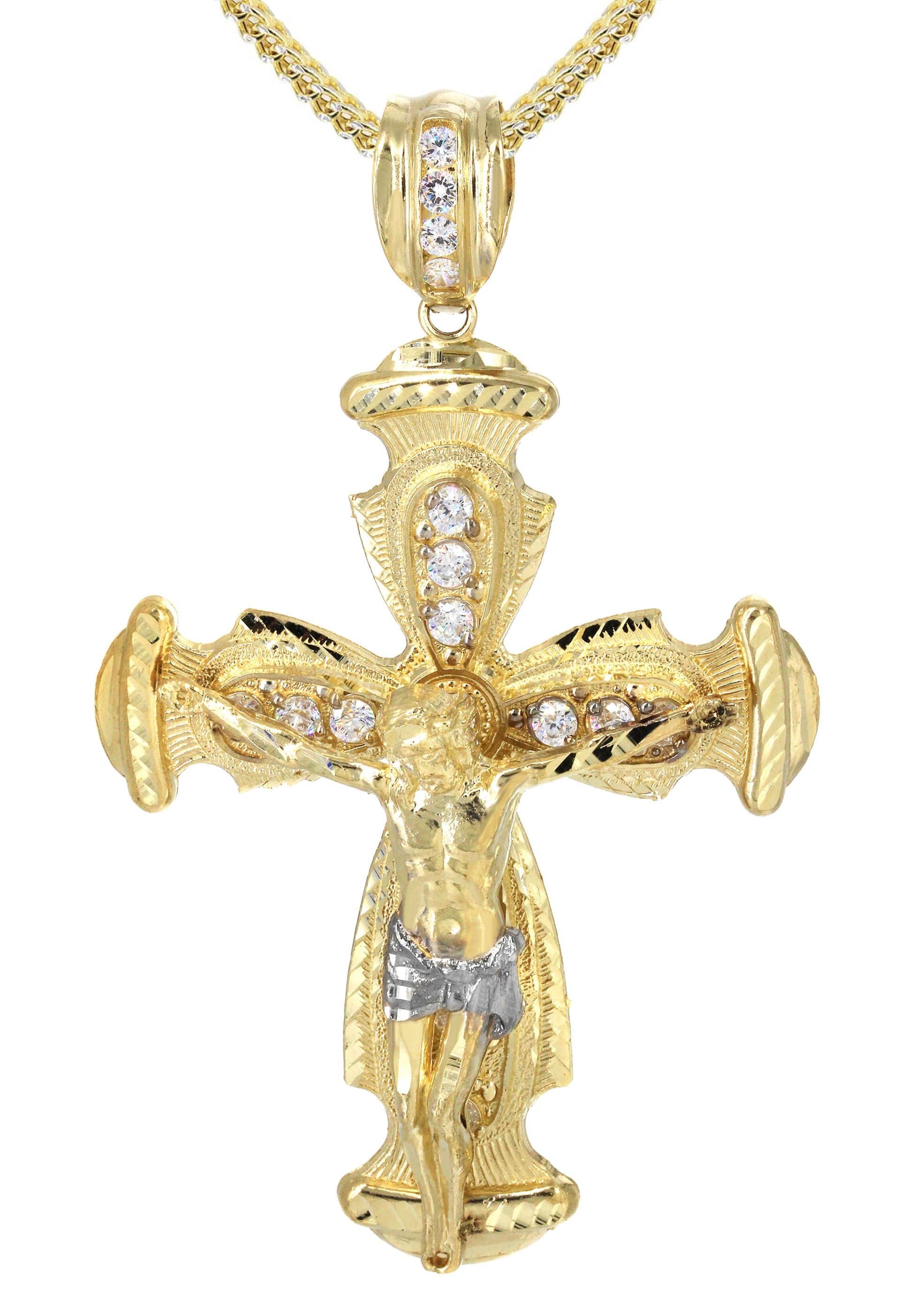 10K Yellow Gold Cross /Crucifix Necklace | Appx. 26.4 Grams - Image 2
