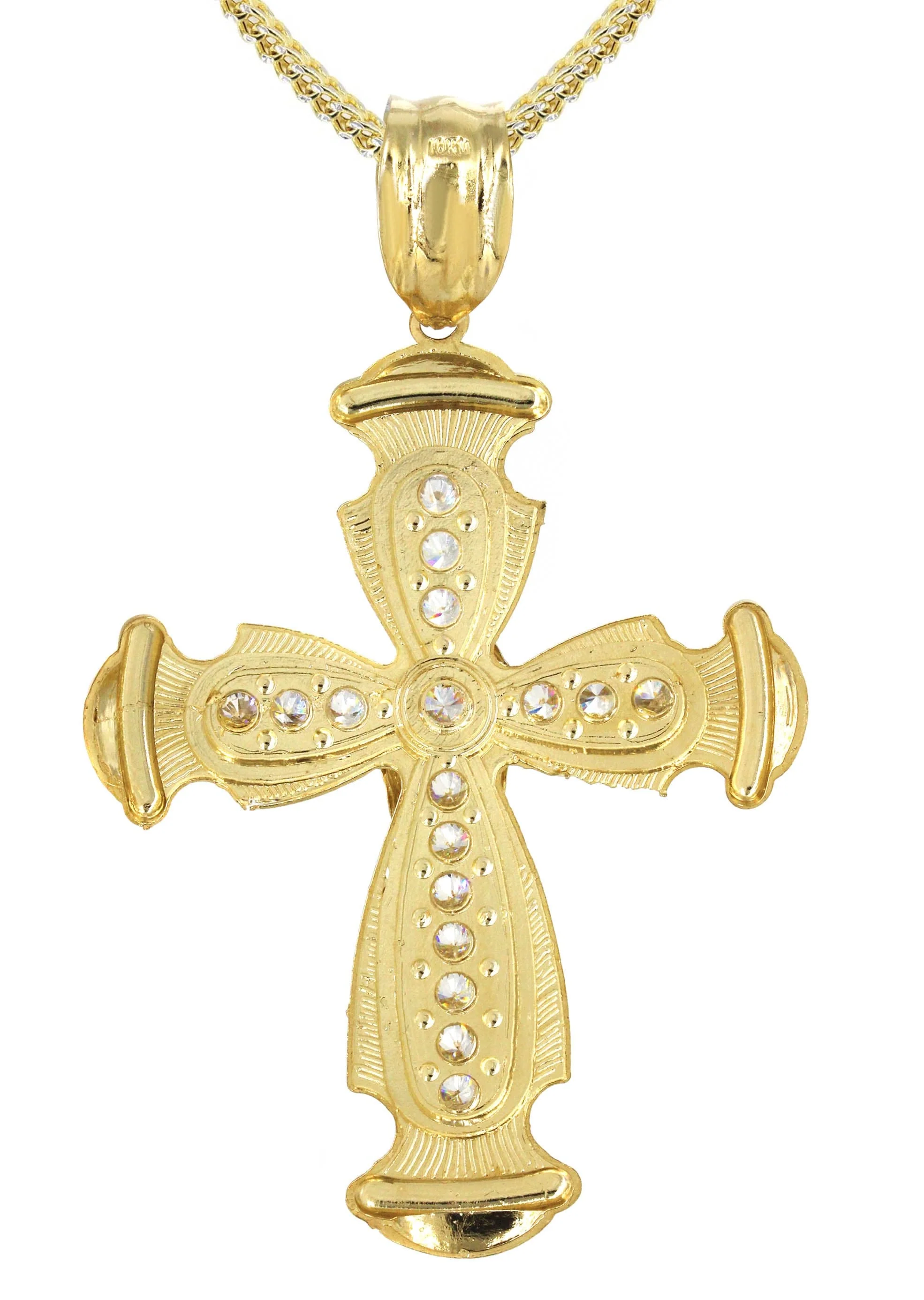 10K Yellow Gold Cross /Crucifix Necklace | Appx. 26.4 Grams - Image 3