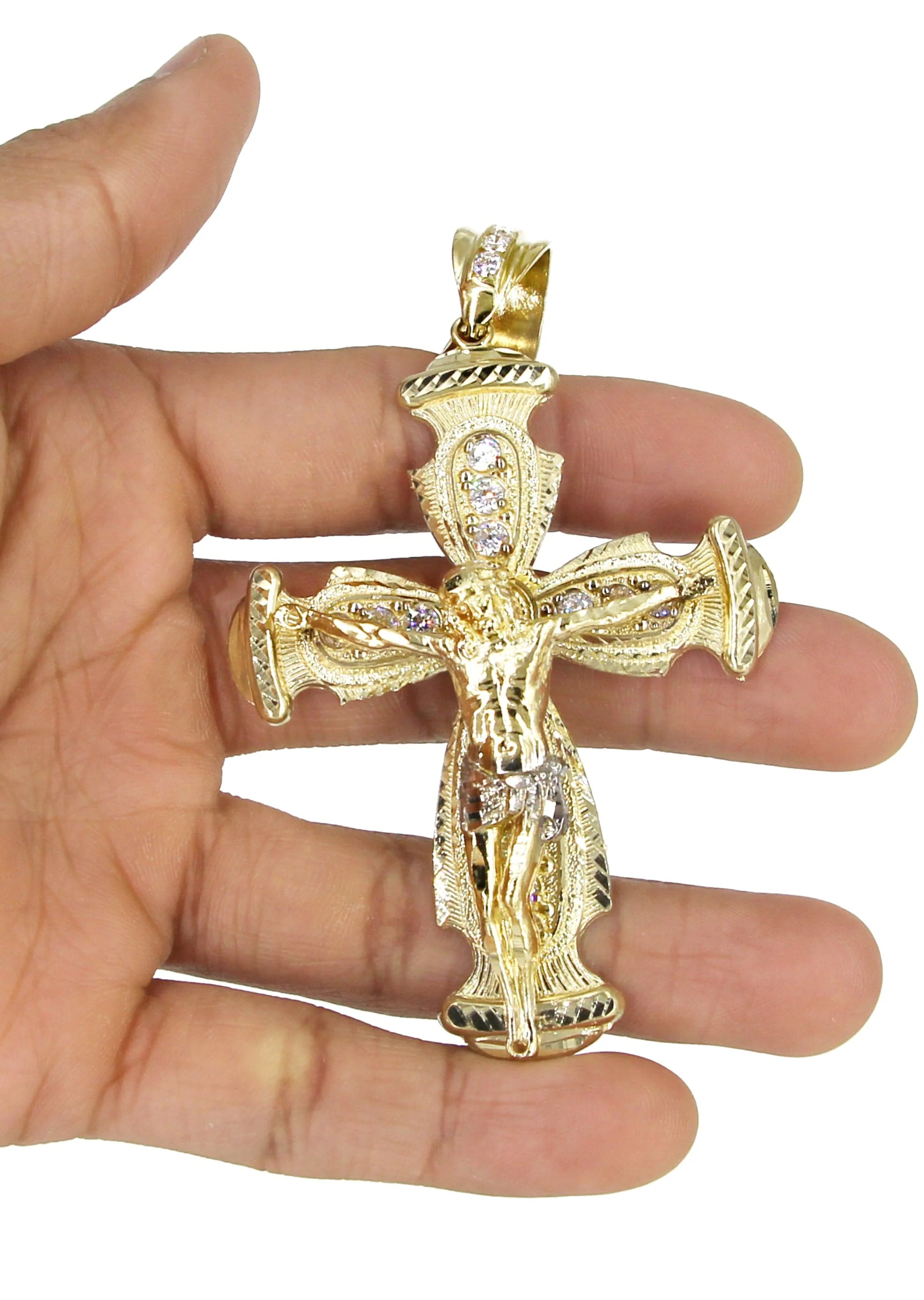10K Yellow Gold Cross /Crucifix Necklace | Appx. 26.4 Grams - Image 5