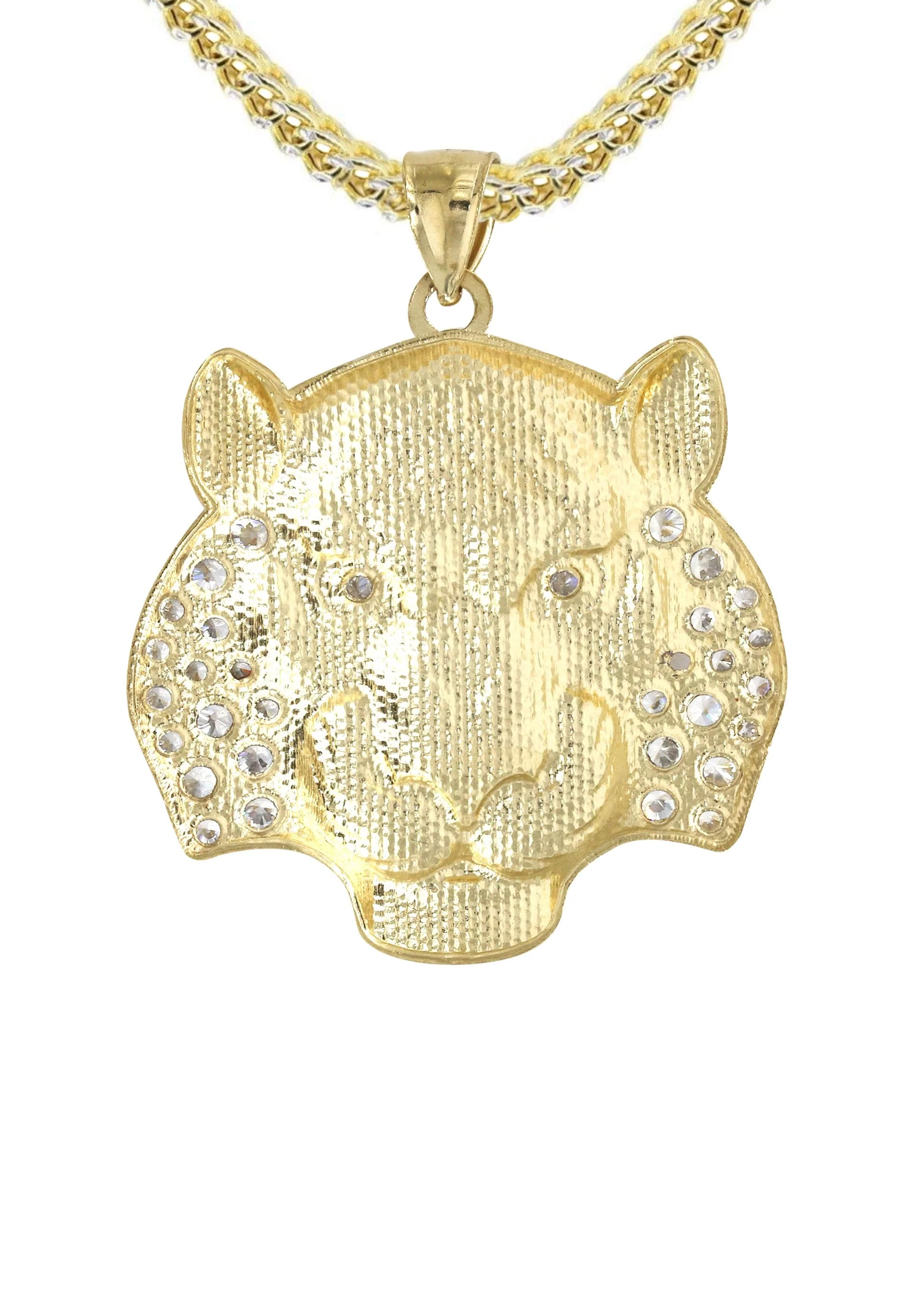 10K Yellow Gold Lion Head Necklace | Appx 19.4 Grams - Image 3