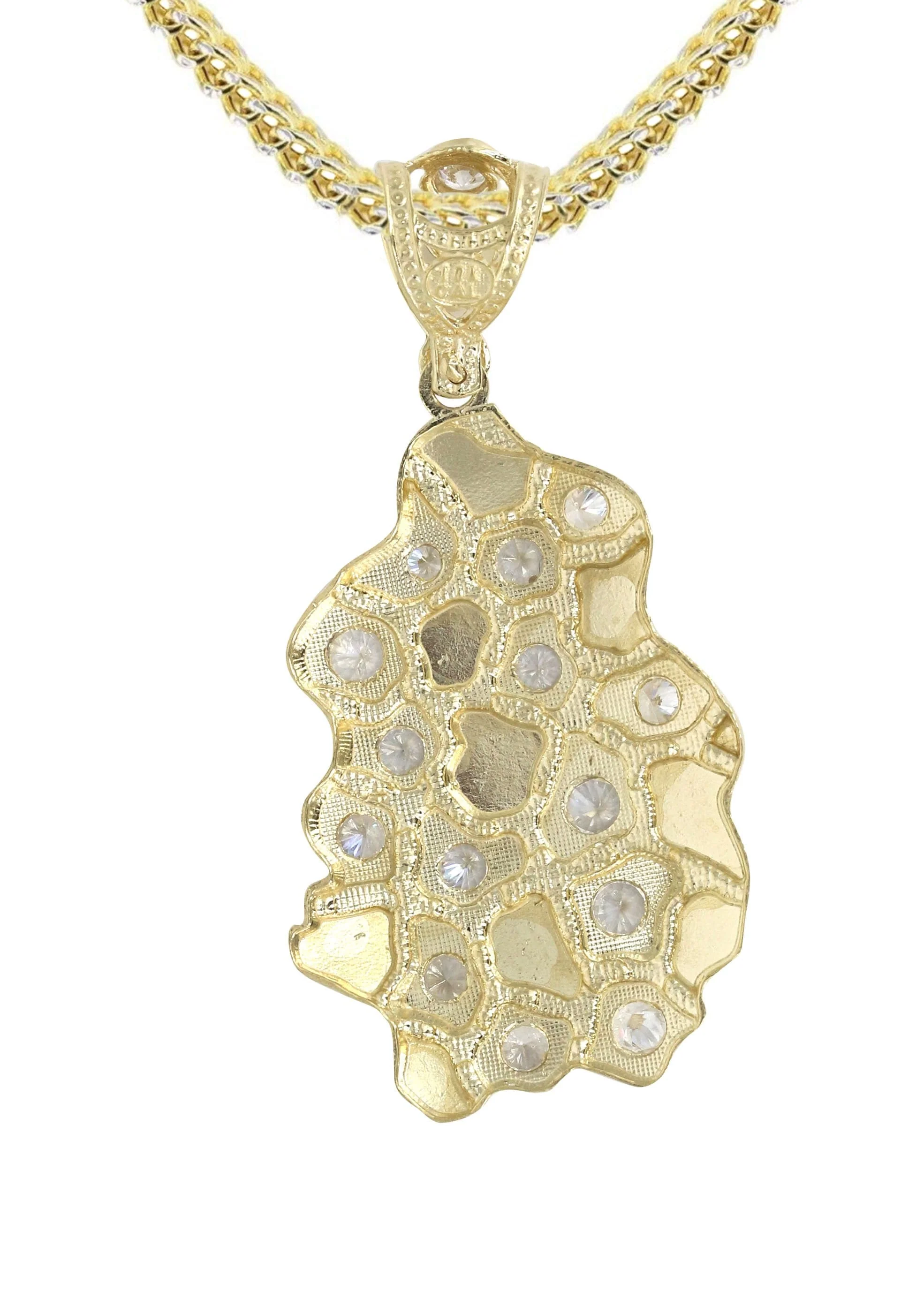 10K Yellow Gold Nugget Necklace | Appx. 19.4 Grams - Image 3
