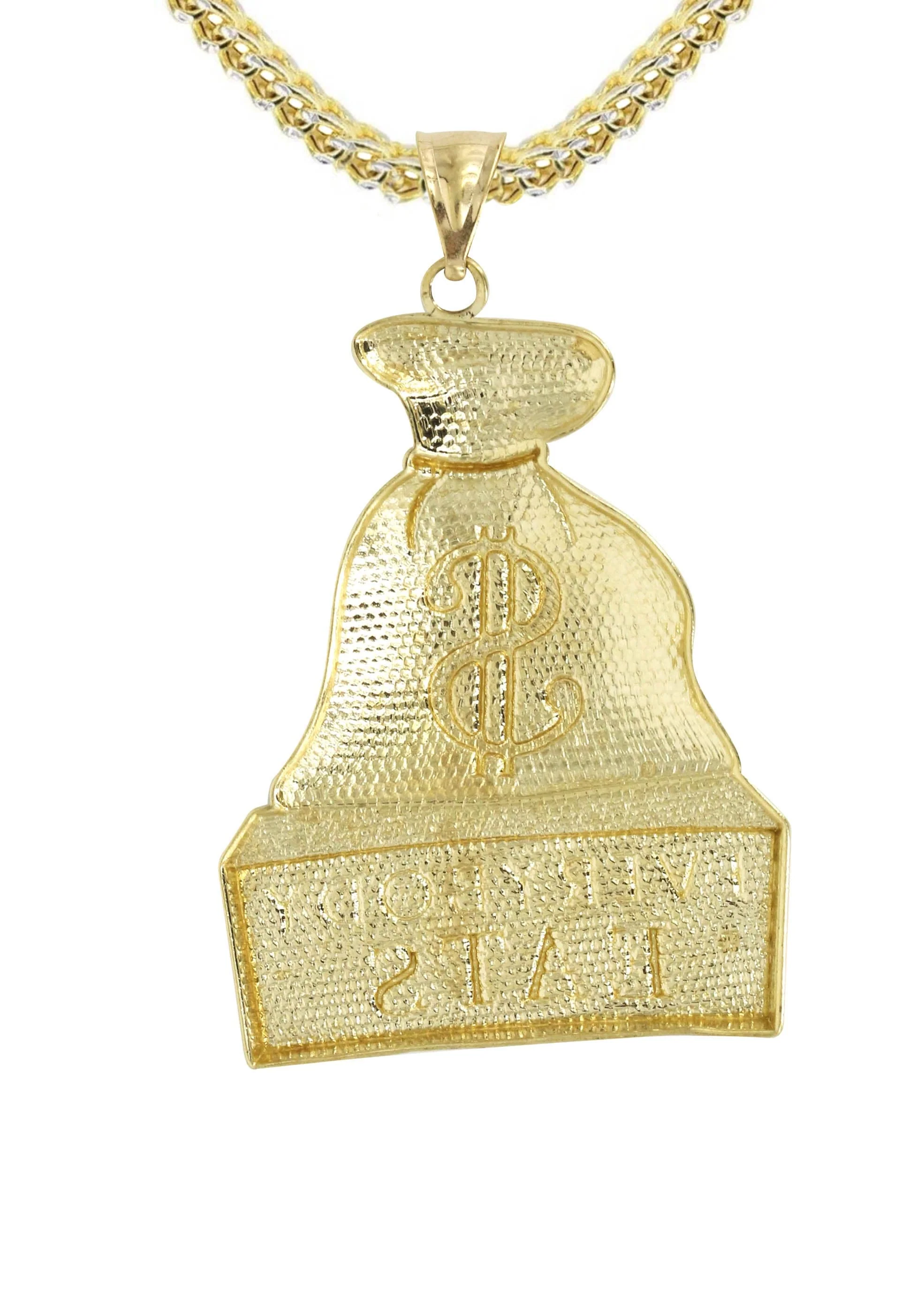 10K Yellow Gold Money Bag Necklace | Appx. 21.6 Grams - Image 3