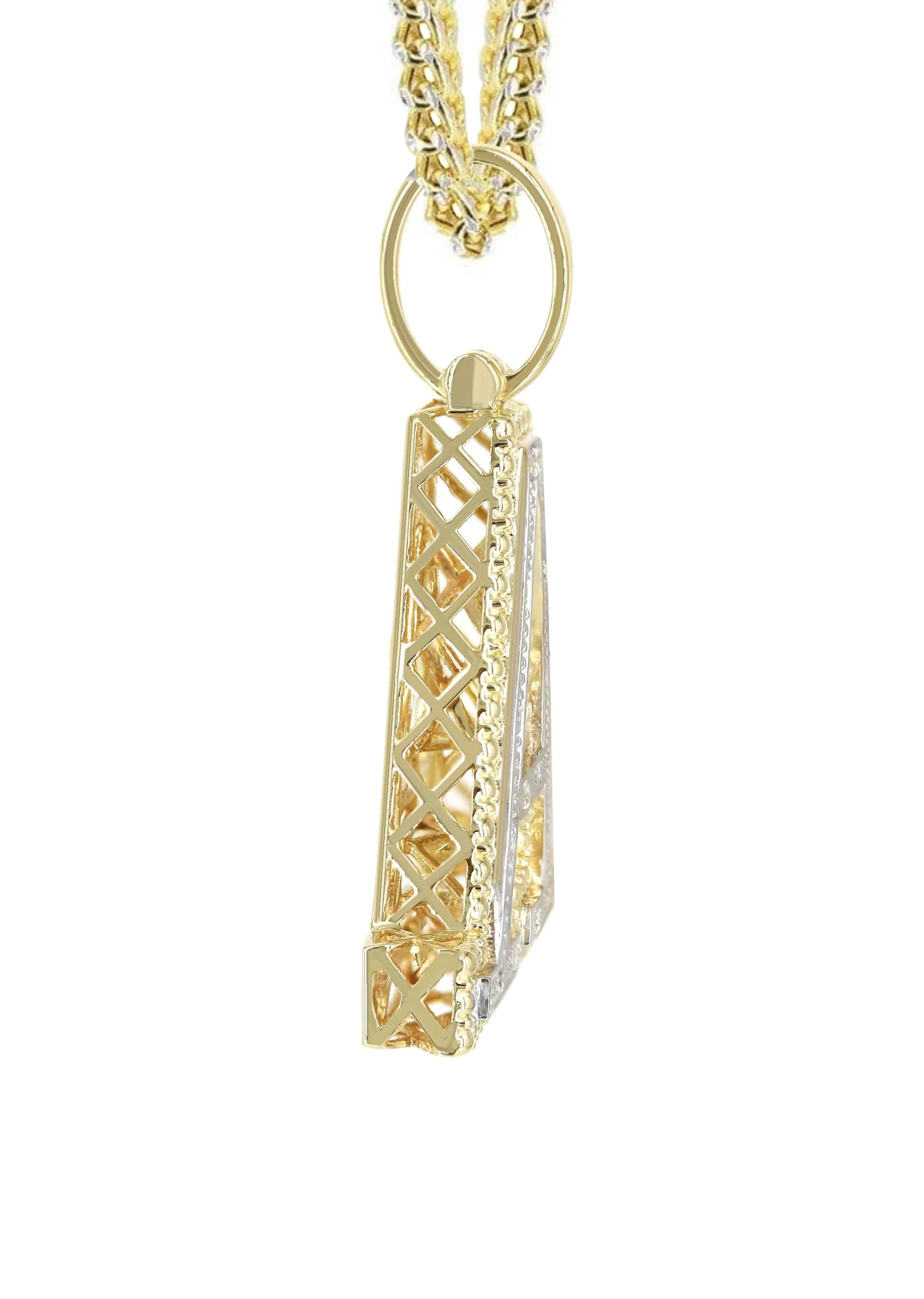 Diamond 10K Yellow Gold Letter "A" Necklace | Appx. 14 Grams - Image 4