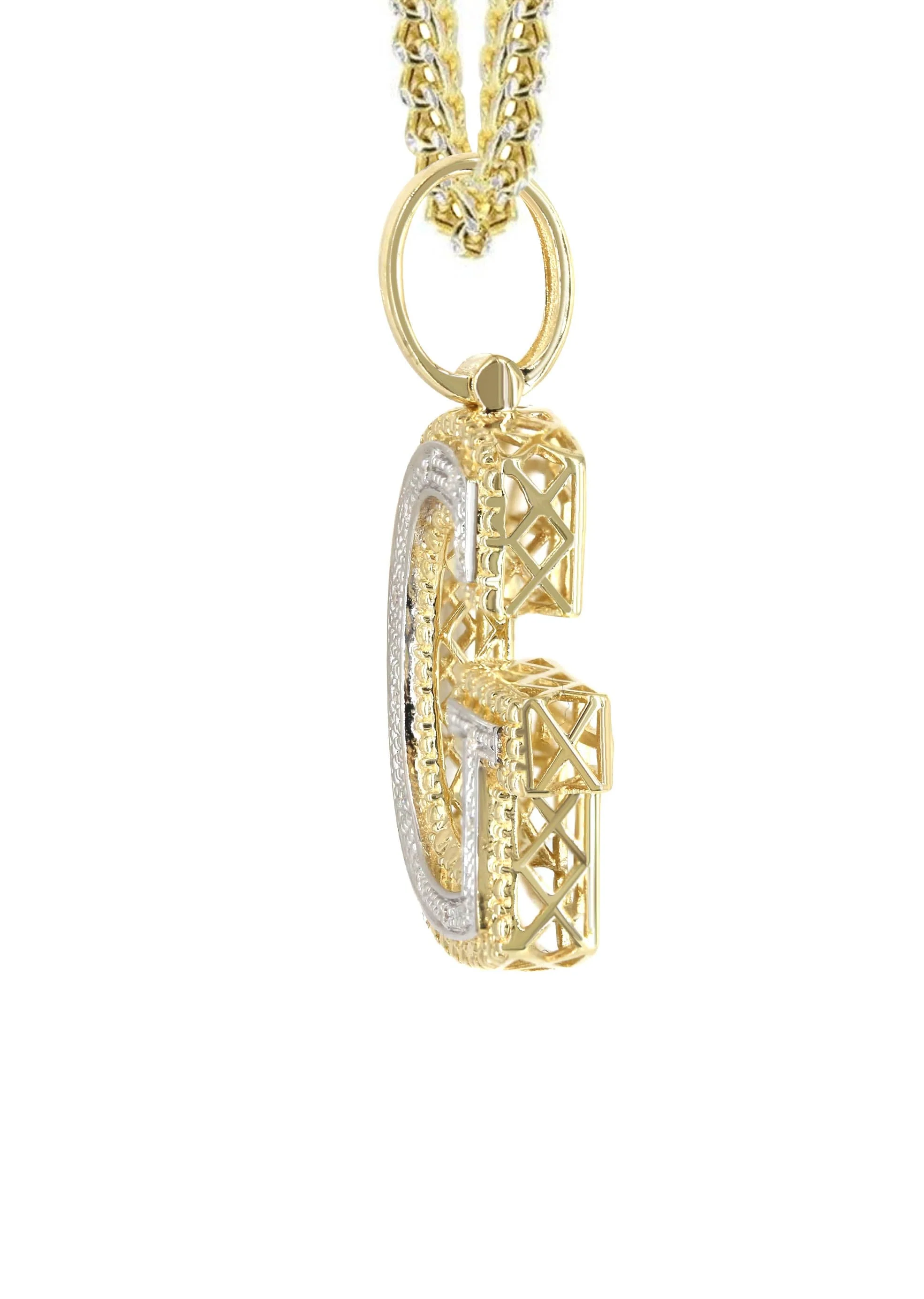Diamond 10K Yellow Gold Letter "G" Necklace | Appx. 13.7 Grams - Image 4