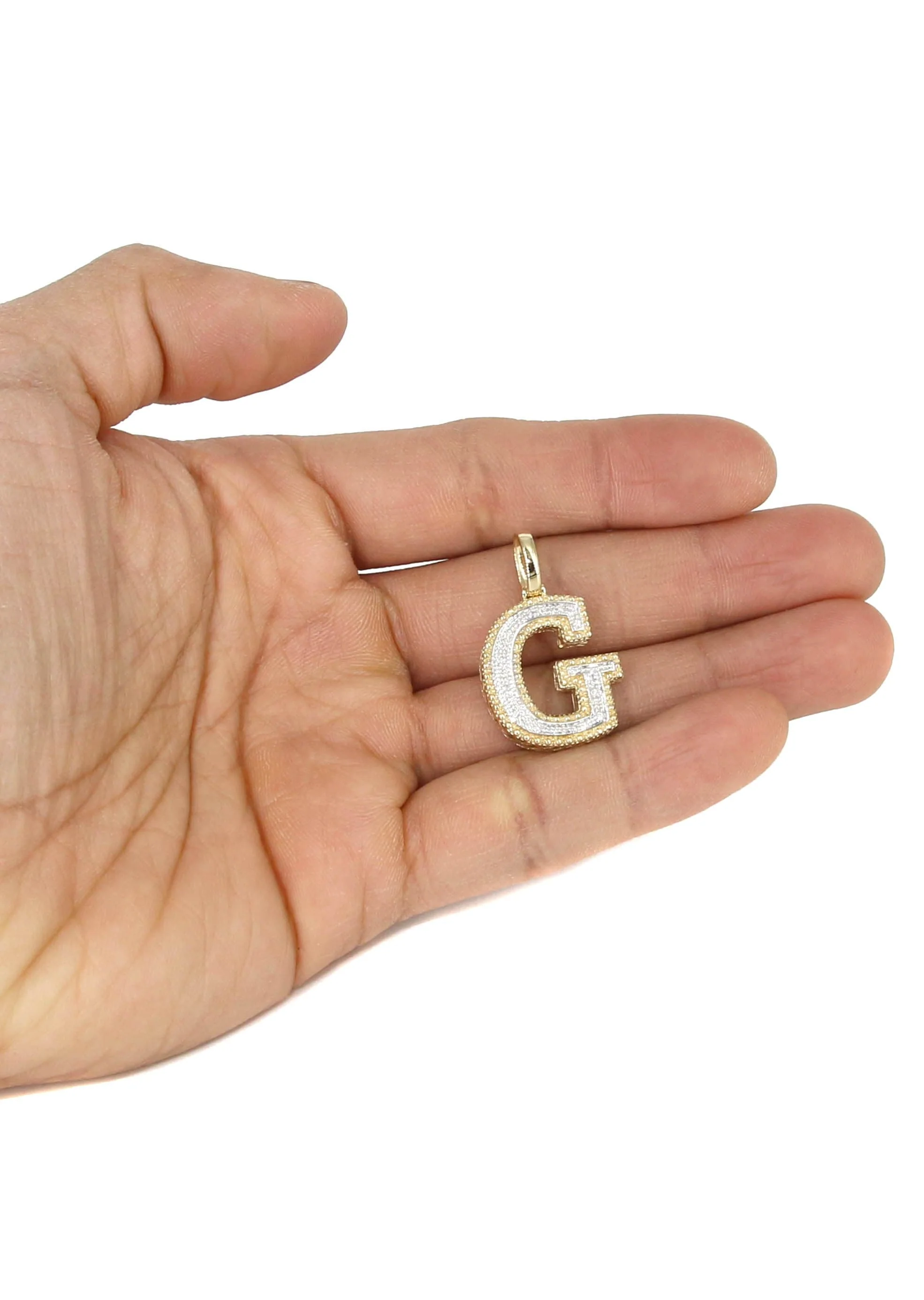 Diamond 10K Yellow Gold Letter "G" Necklace | Appx. 13.7 Grams - Image 5