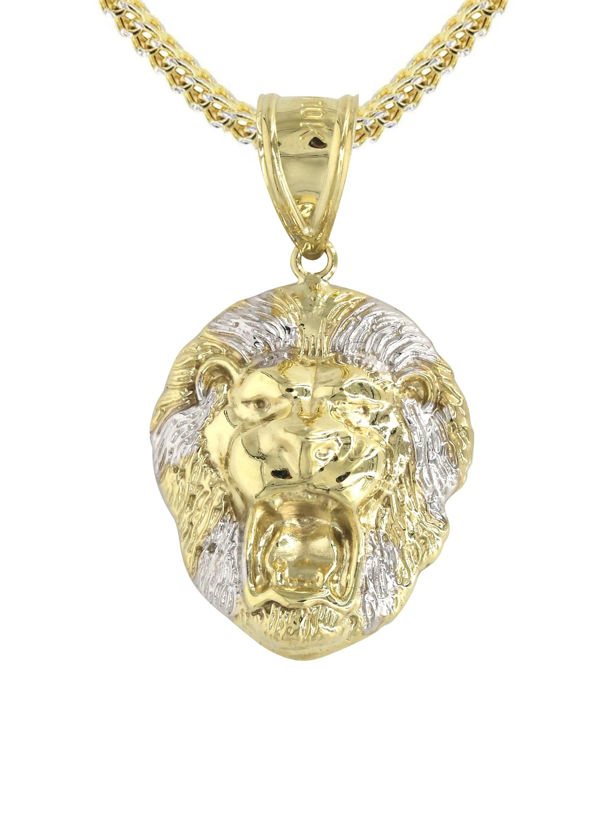 10K Yellow Gold Lion Head Necklace | Appx 13.6 Grams - Image 2