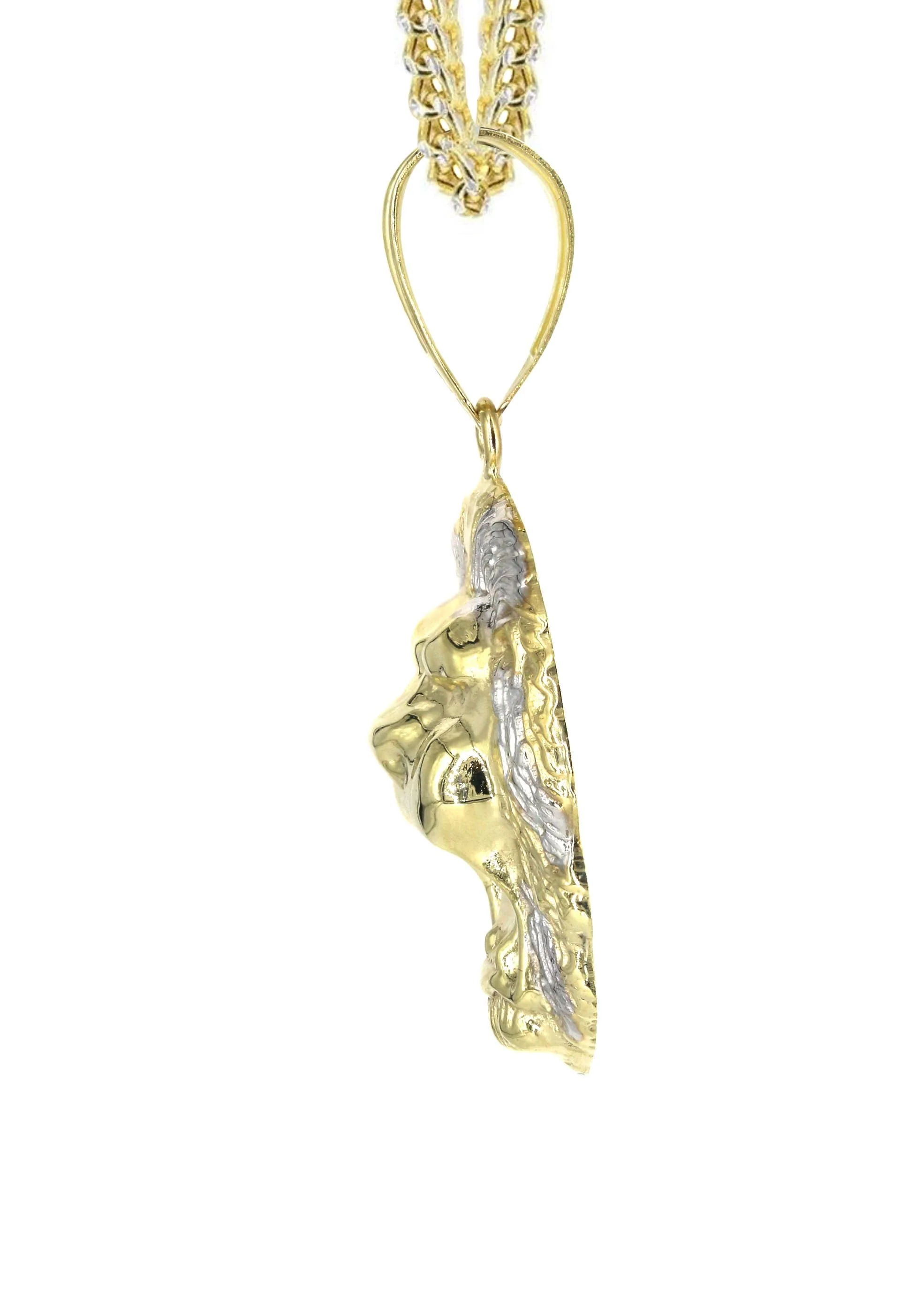 10K Yellow Gold Lion Head Necklace | Appx 13.6 Grams - Image 4