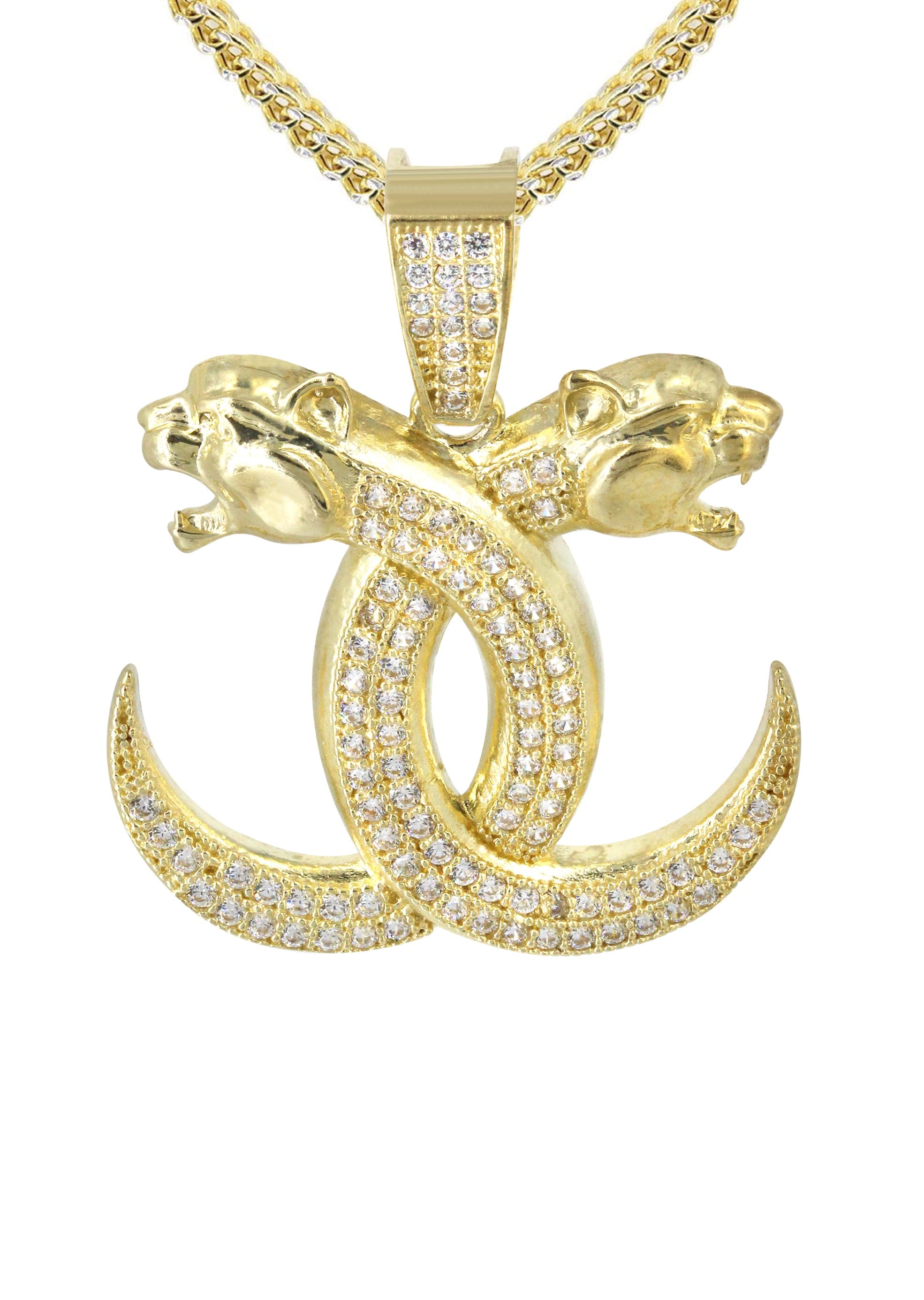 10K Yellow Gold Lion Heads Necklace | Appx. 16.2 Grams - Image 2