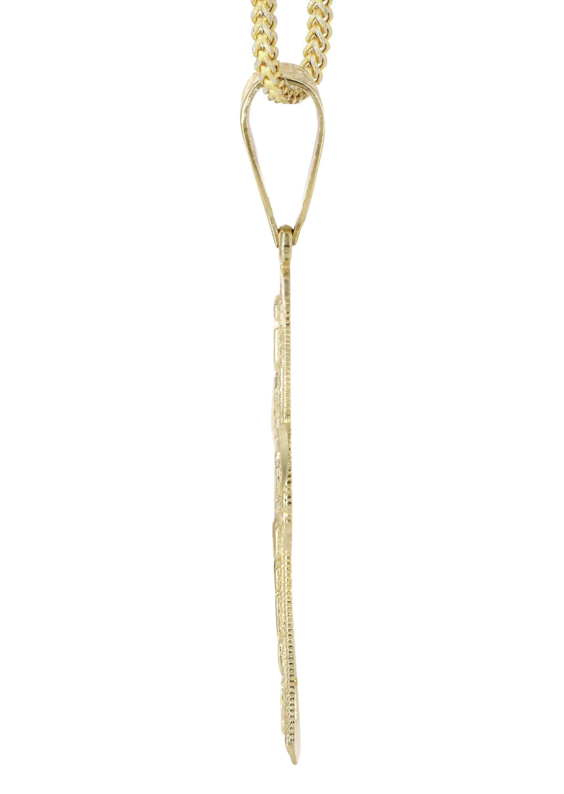 10K Yellow Gold & Nugget Cross Necklace | Appx. 14.3 Grams - Image 4