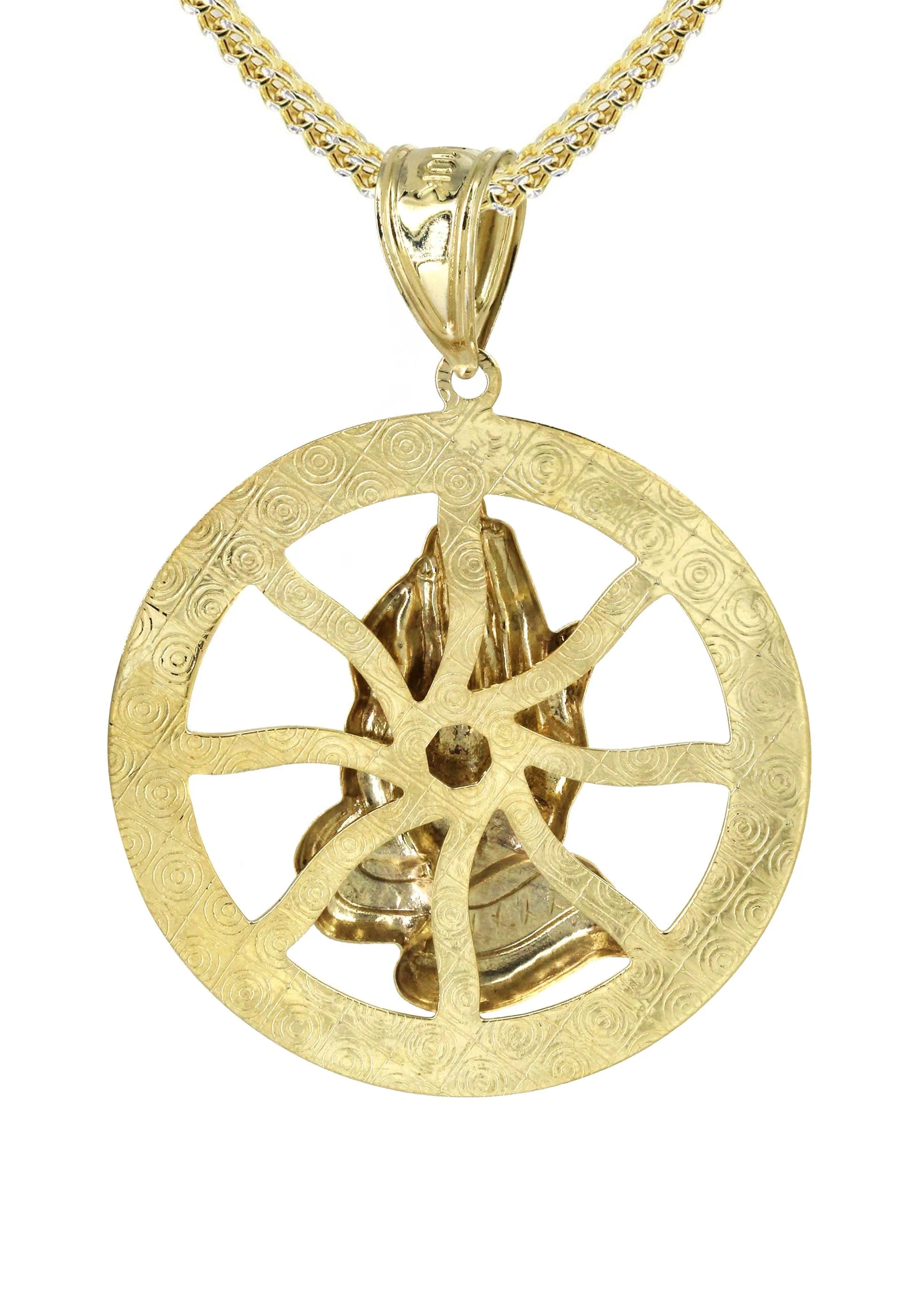 10K Yellow Gold Praying Hands Necklace | Appx. 16.8 Grams - Image 3