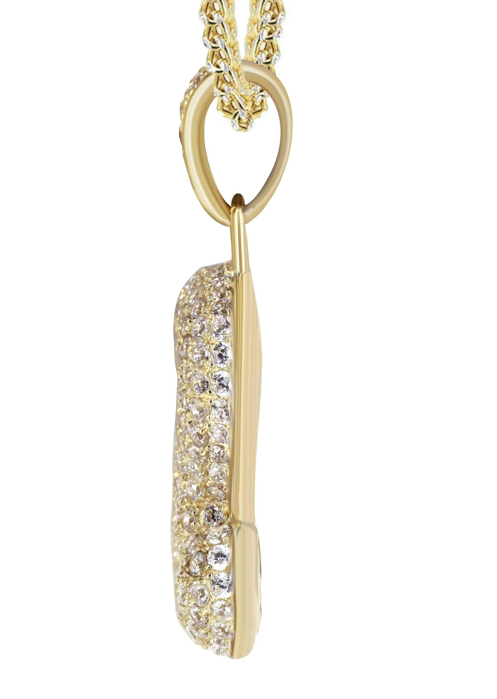 10K Yellow Gold Bubble Letter "R" CZ Necklace | Appx. 13.6 Grams - Image 4