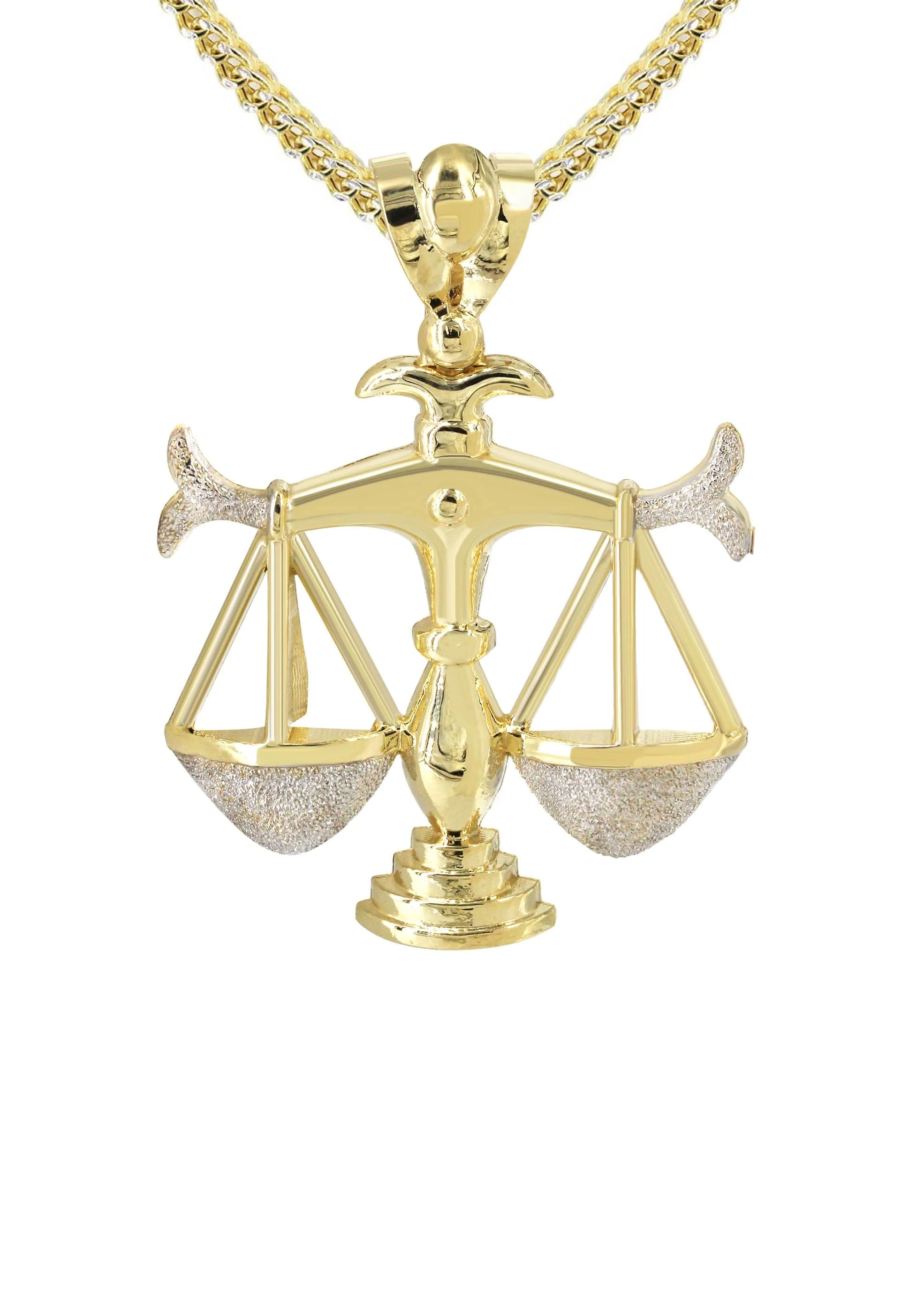 10K Yellow Gold Scales of Justice Necklace | Appx. 23.3 Grams - Image 2