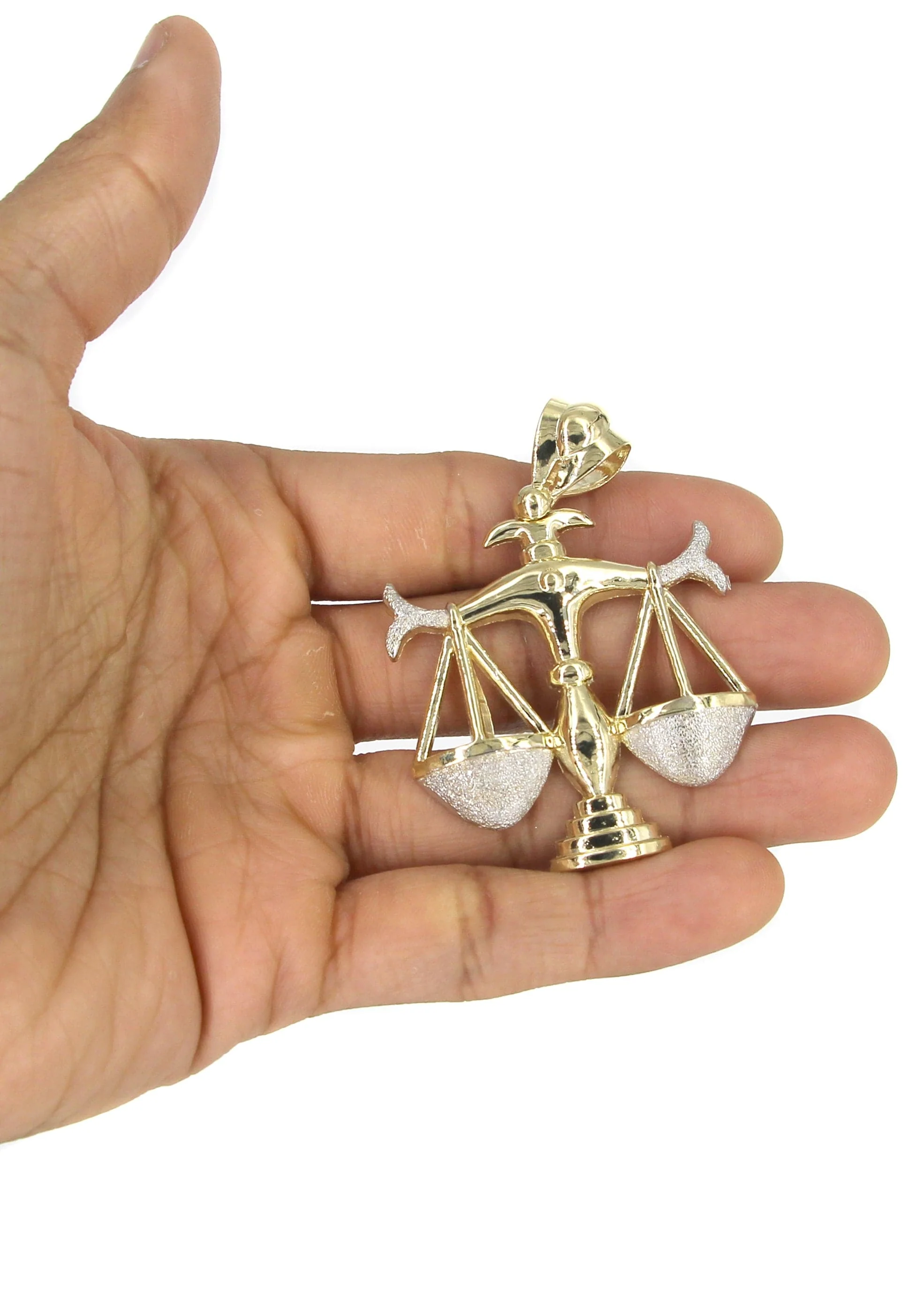 10K Yellow Gold Scales of Justice Necklace | Appx. 23.3 Grams - Image 5