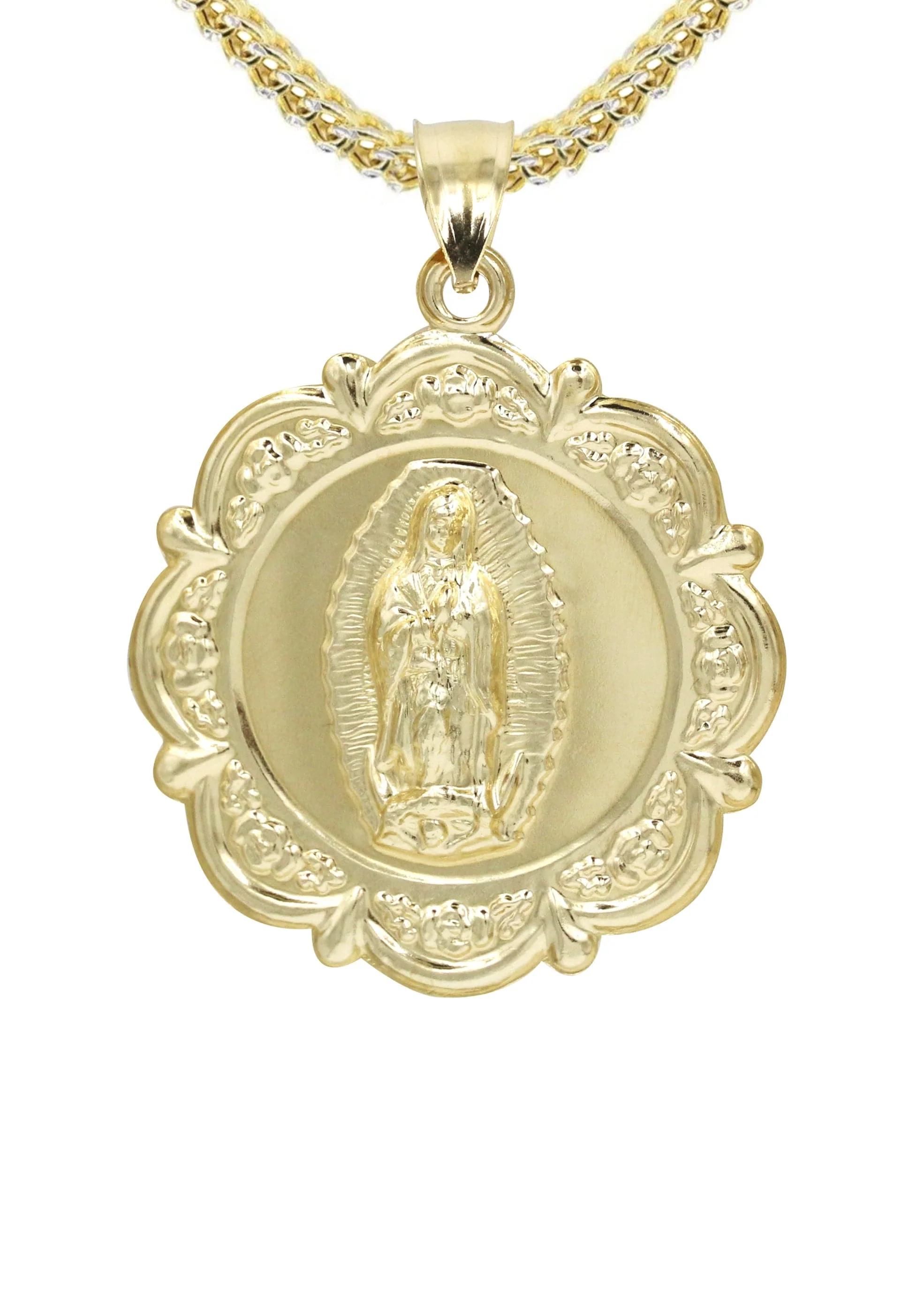 10K Yellow Gold Virgin Mary Necklace | Appx. 15.2 Grams - Image 3