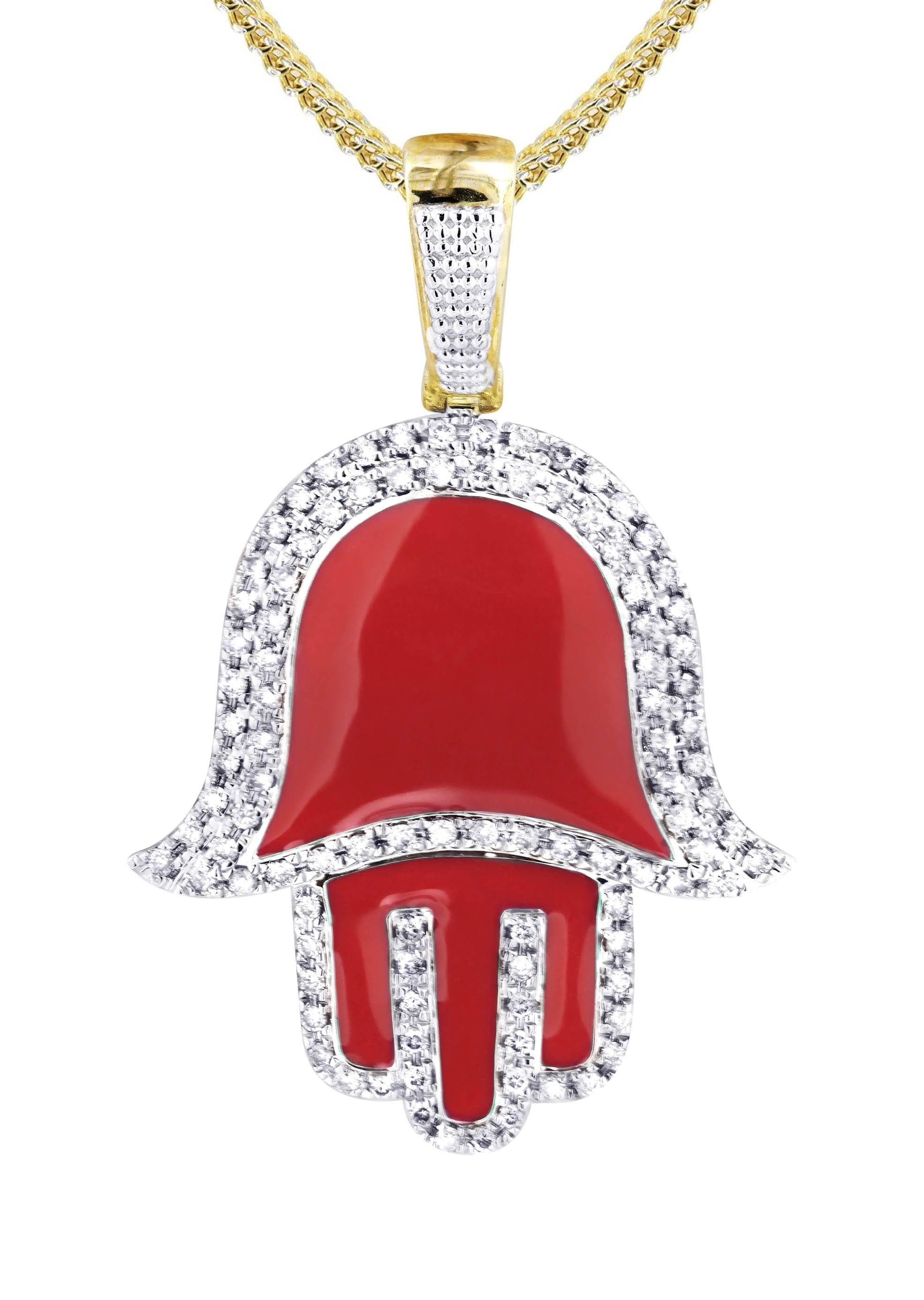 10K Yellow Gold Hamsa Diamond Necklace | 0.8 Carats - Image 2