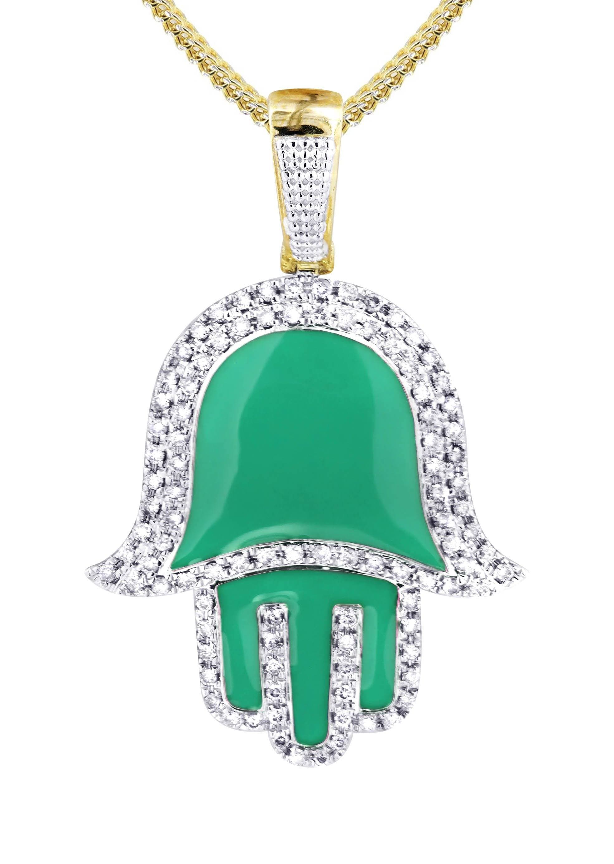 10K Yellow Gold Hamsa Diamond Necklace | 0.8 Carats - Image 2