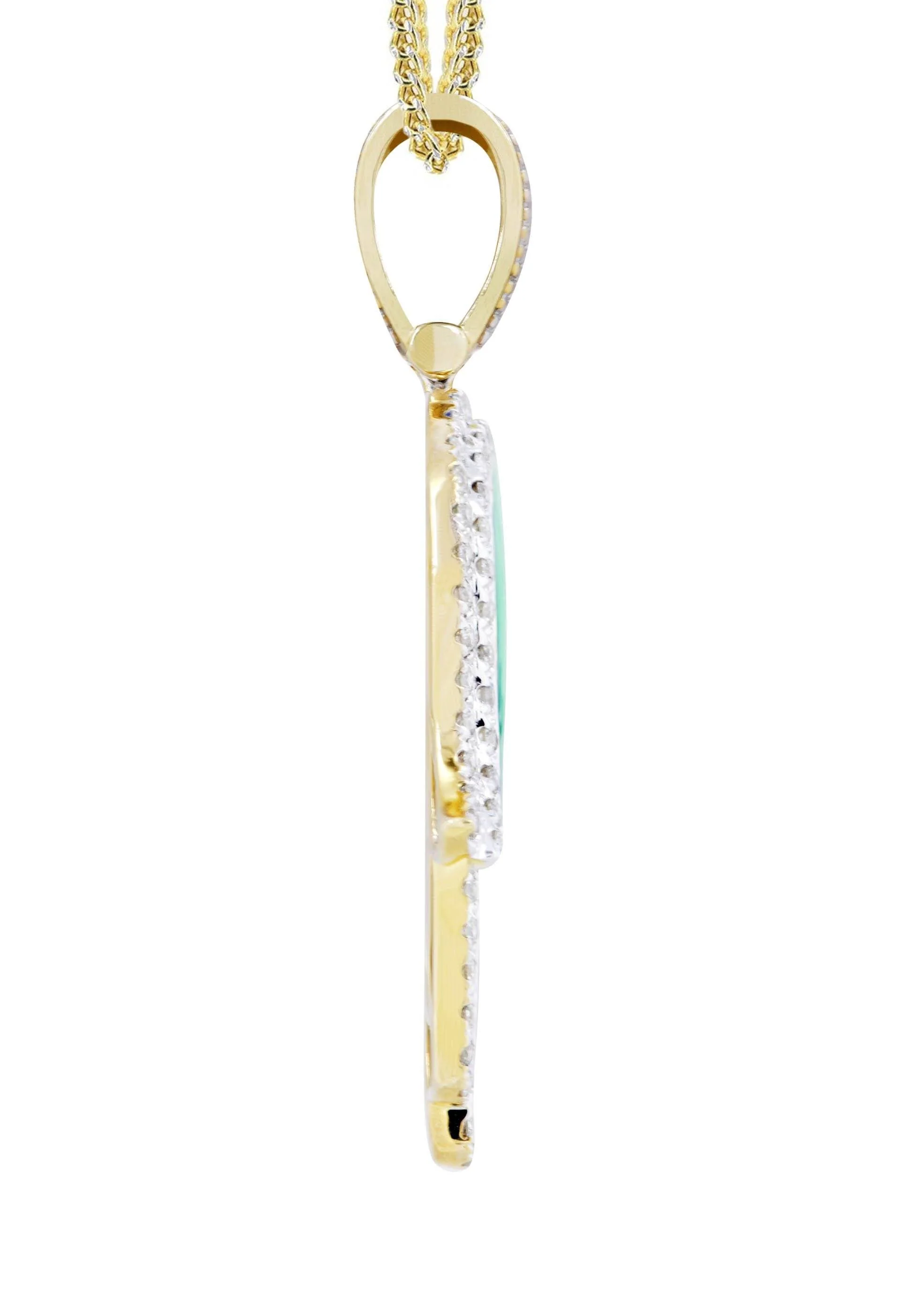 10K Yellow Gold Hamsa Diamond Necklace | 0.8 Carats - Image 4