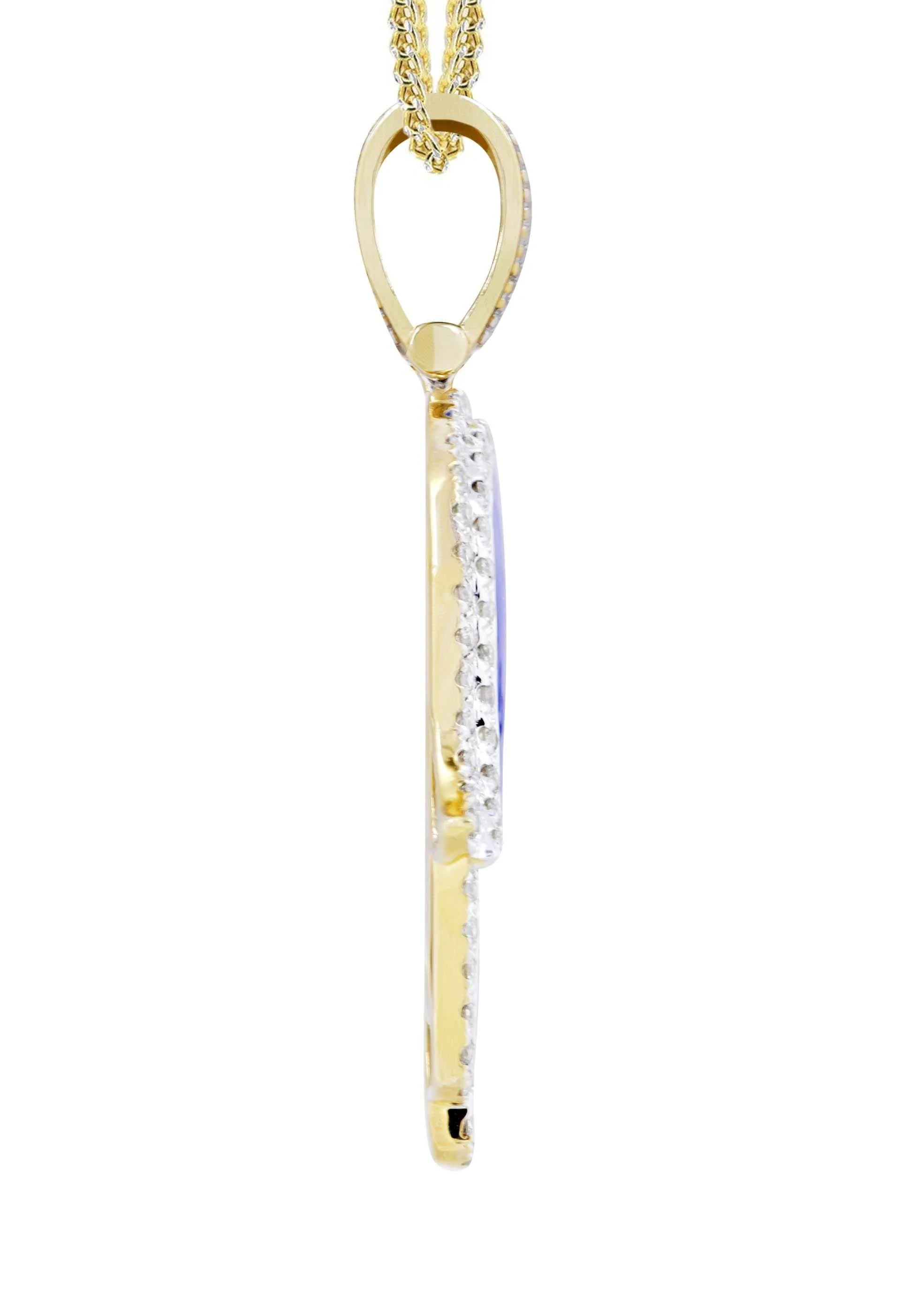 10K Yellow Gold Hamsa Diamond Necklace  | 0.8 Carats - Image 4