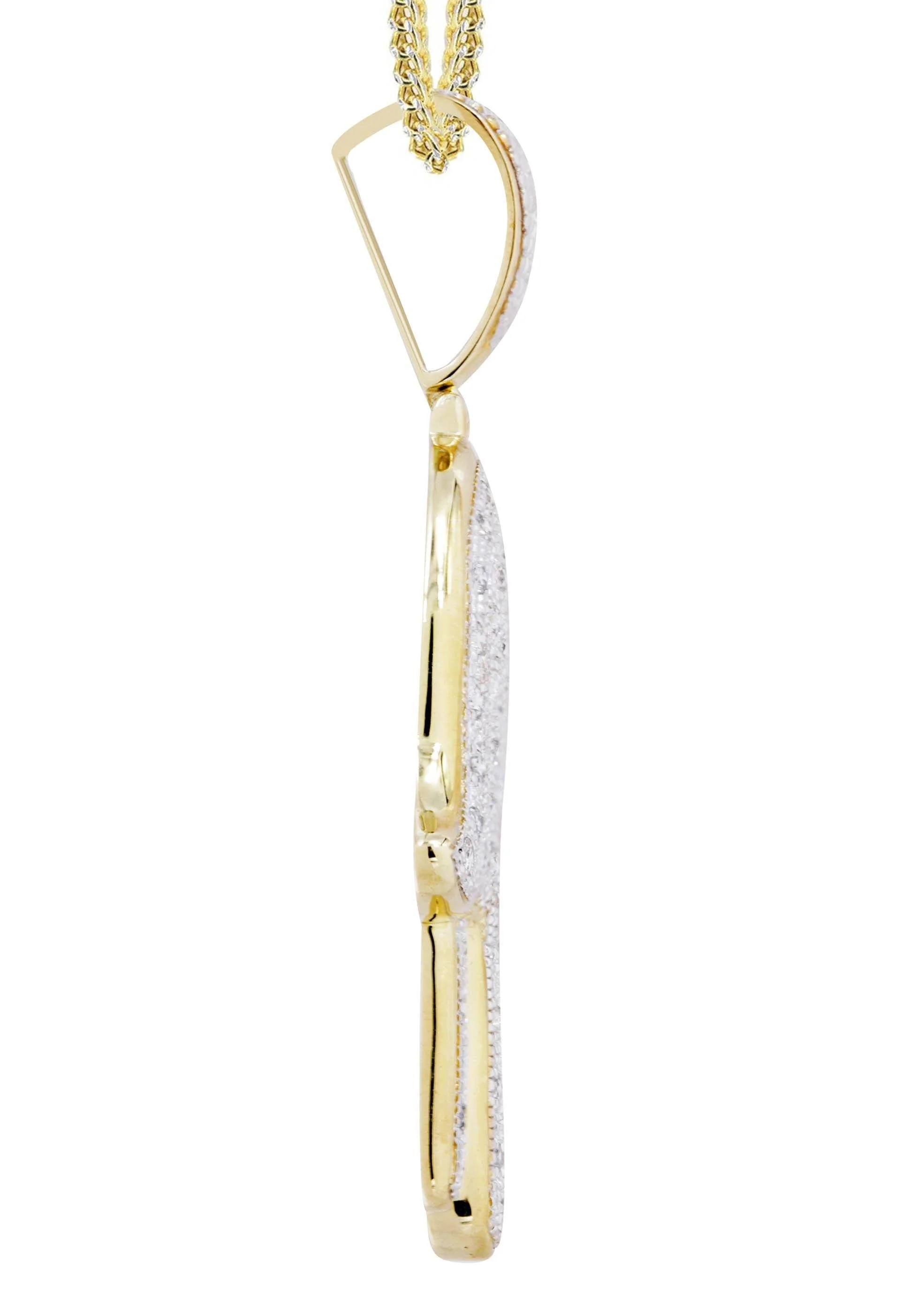 10K Yellow Gold Hamsa Diamond Necklace | 1.09 Carats - Image 4