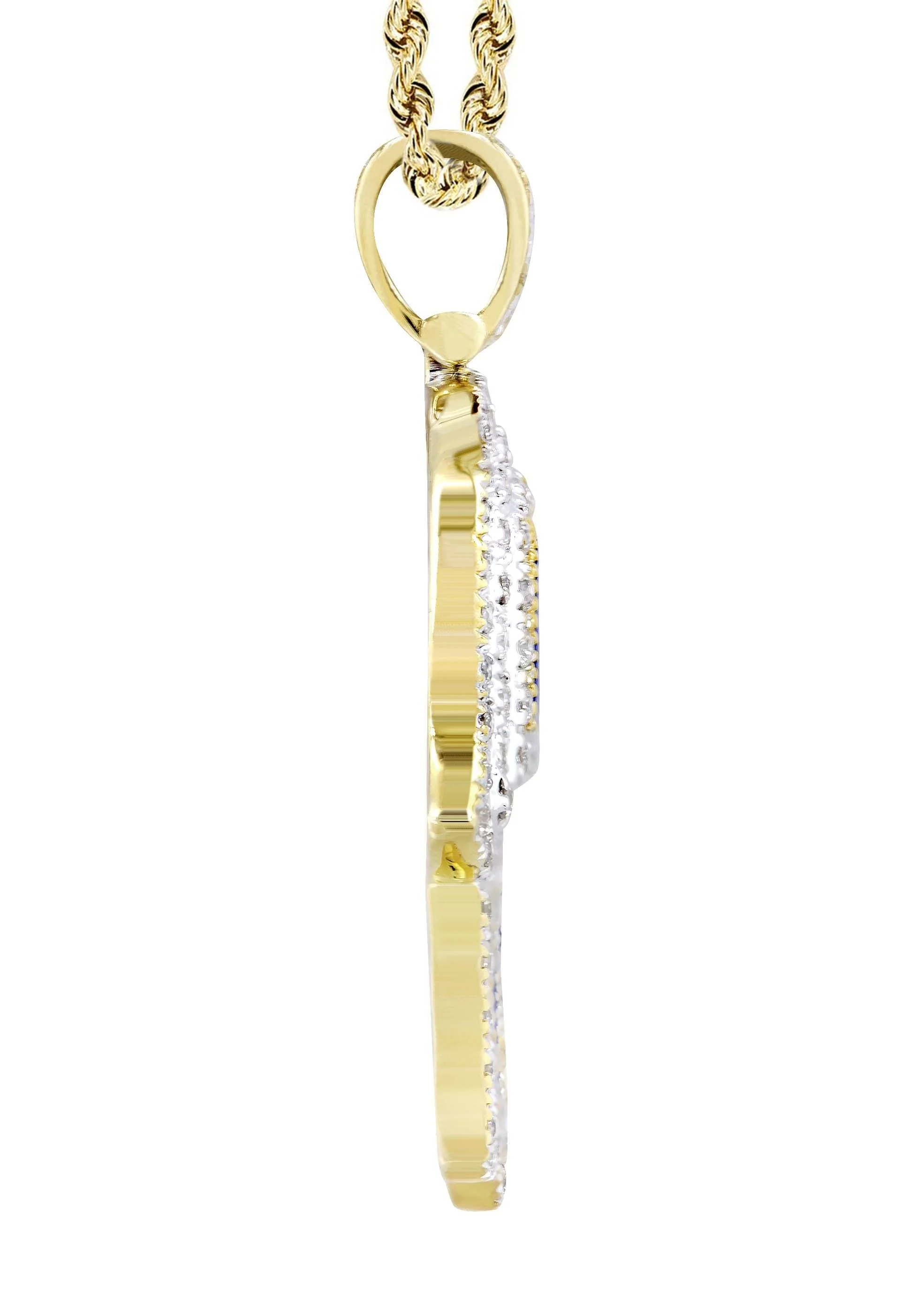 10K Yellow Gold Hamsa Diamond Necklace | 0.76 Carats - Image 4