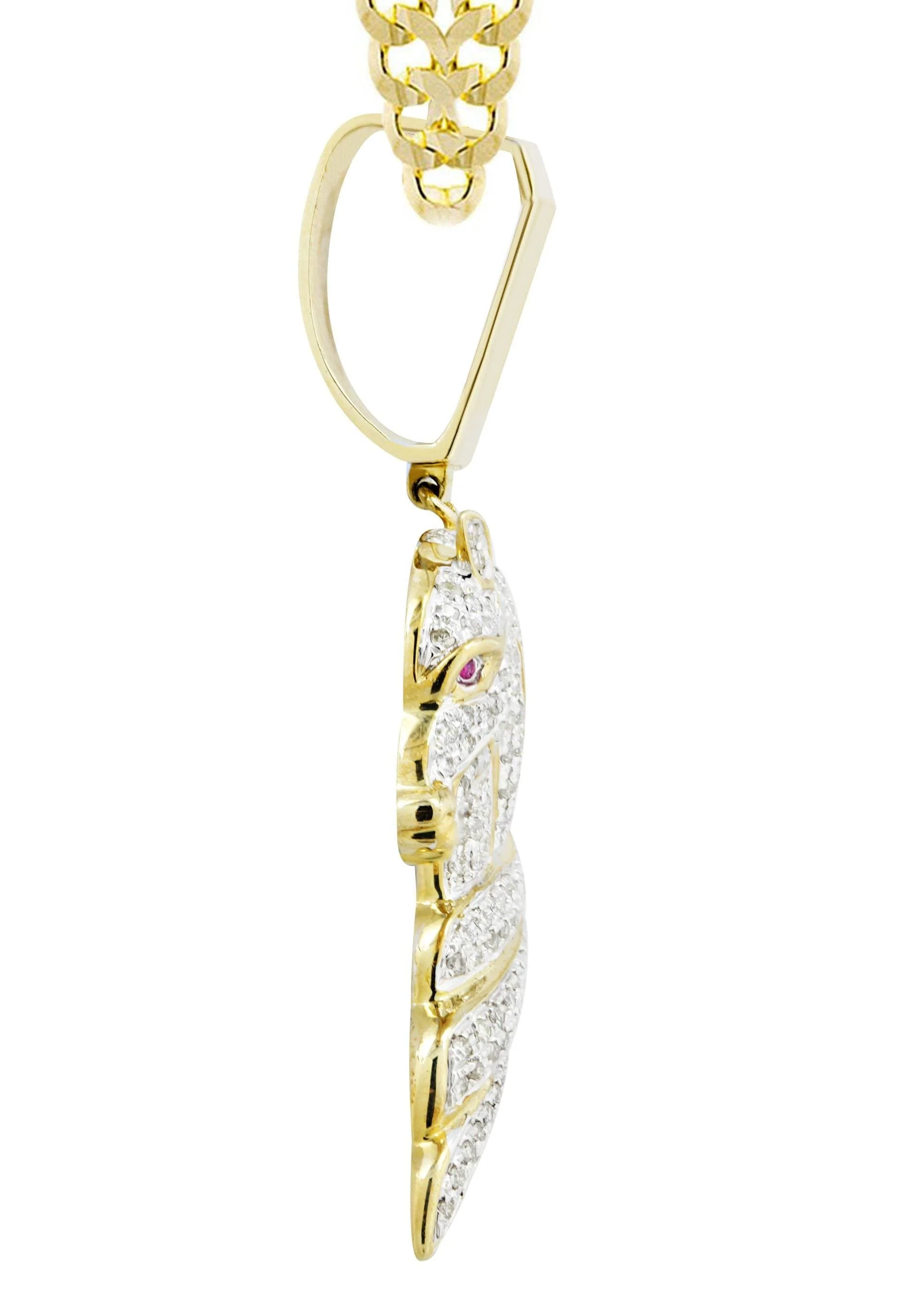 10K Yellow Gold Horse Diamond Necklace | 1.07 Carats - Image 4