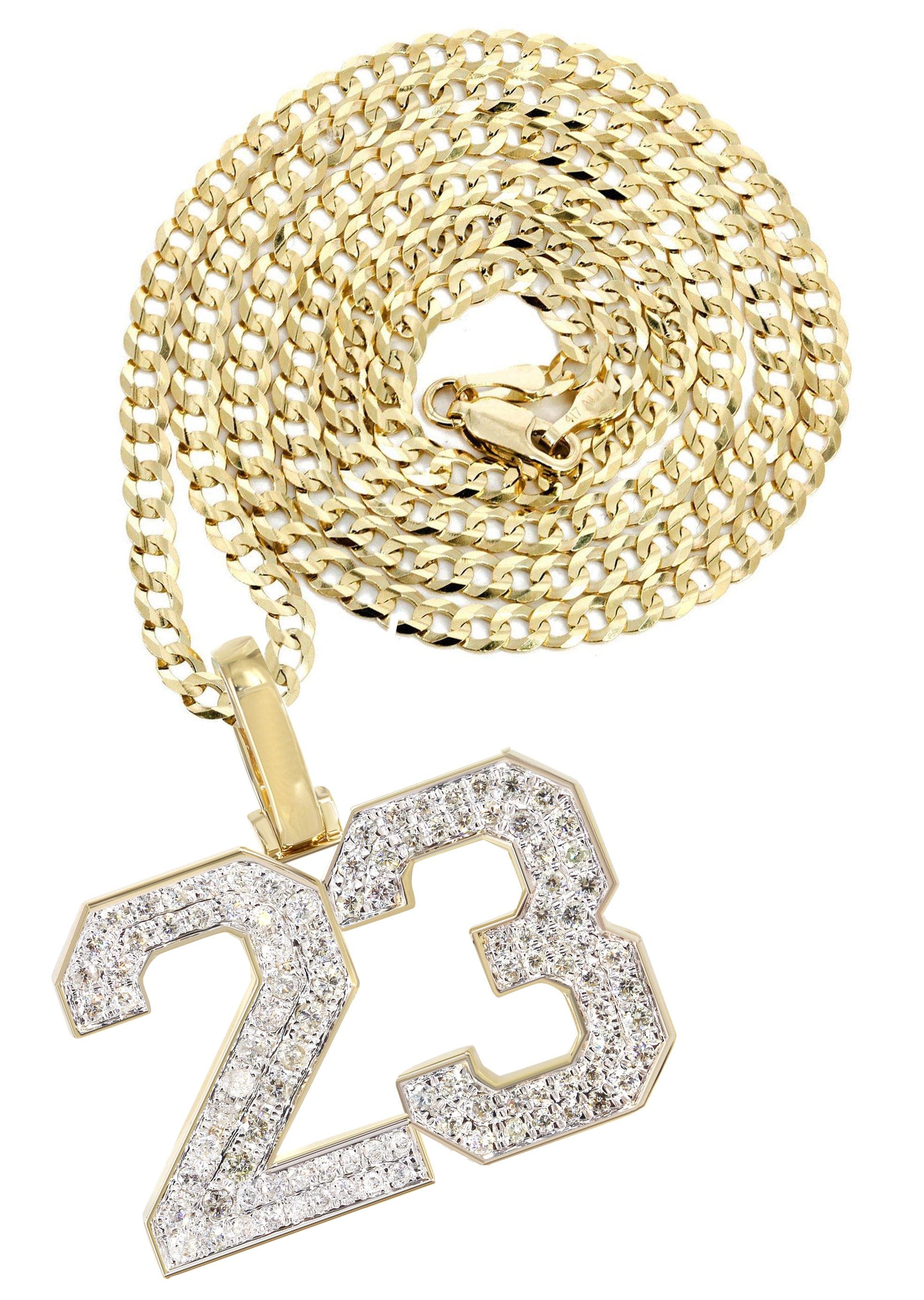 Jersey Number Diamond Pendant Necklace | 1.15 Carats