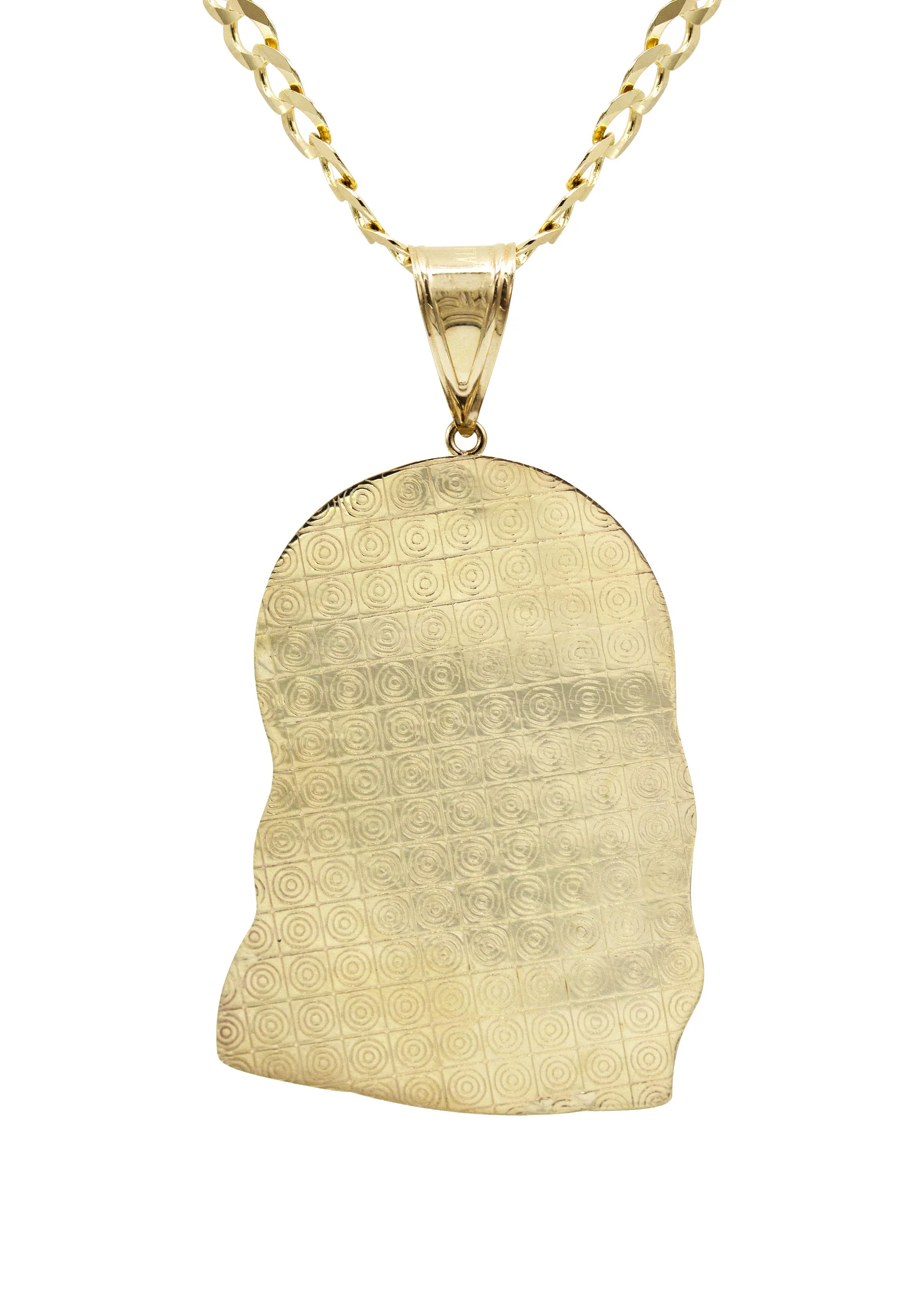 10K Yellow Gold Jesus Head Necklace | Small 8 Grams - Large 24 Grams - Image 3