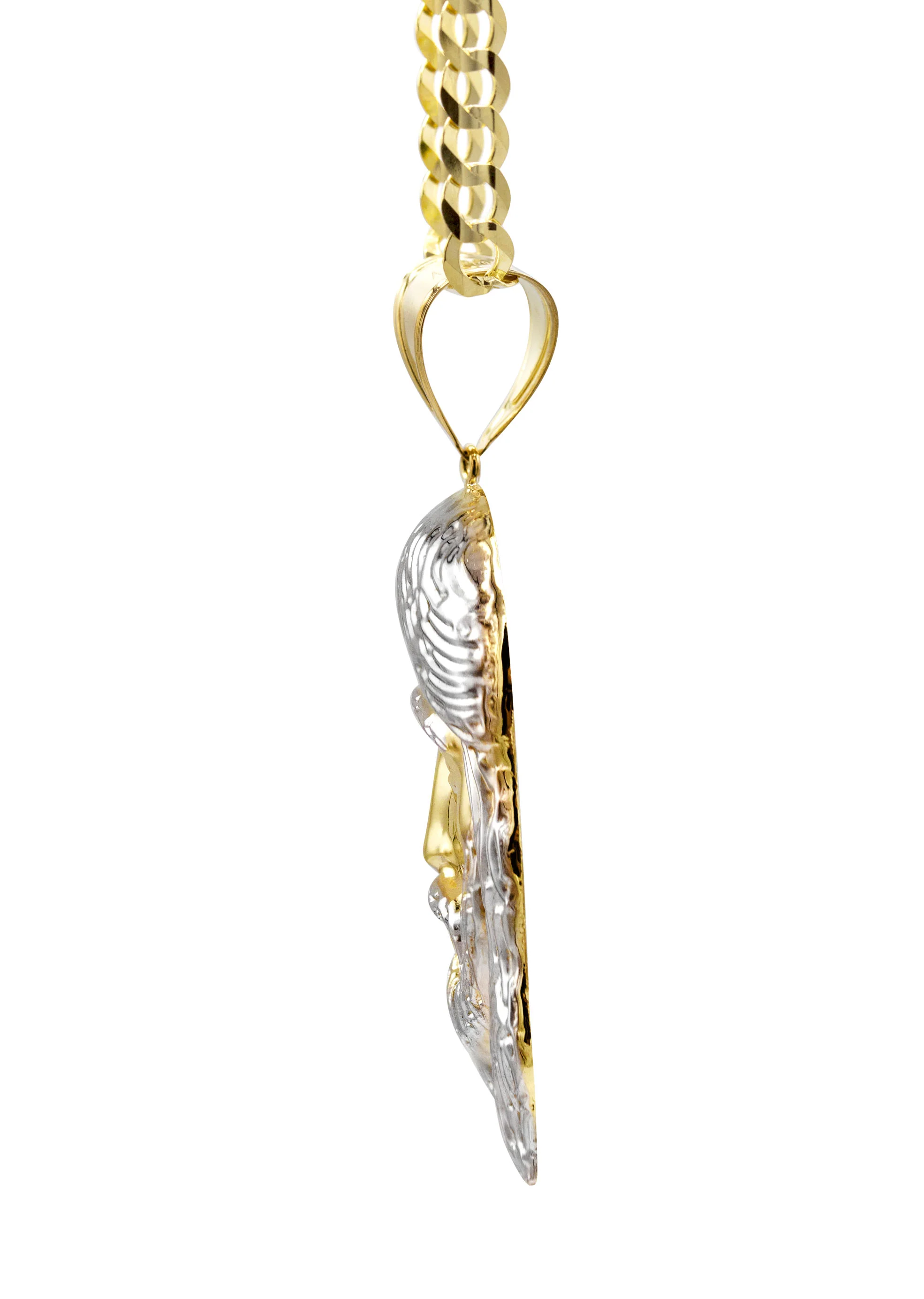 10K Yellow Gold Jesus Head Necklace | Small 8 Grams - Large 24 Grams - Image 4