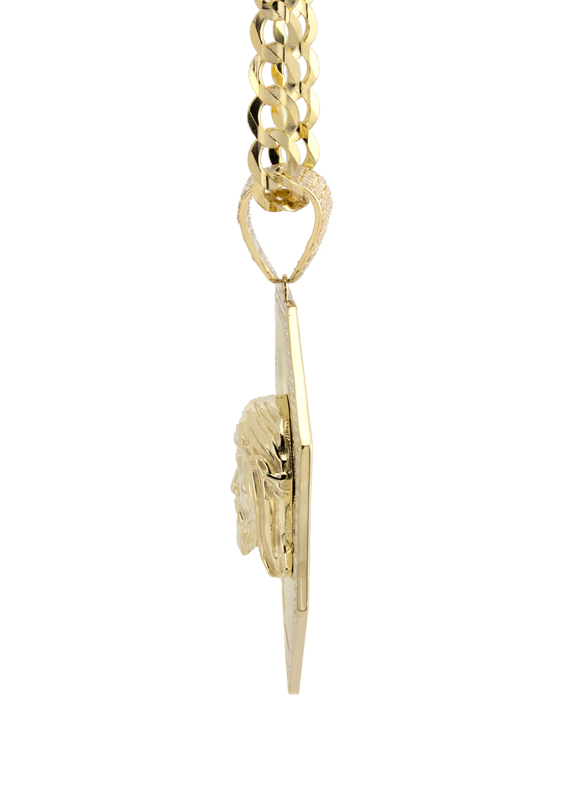 10K Yellow Gold Jesus Head Necklace | Appx. 14 - 28 Grams - Image 4