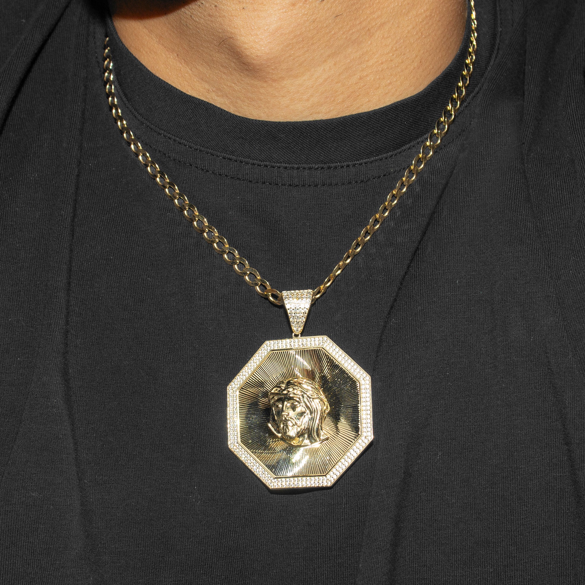 10K Yellow Gold Jesus Head Necklace | Appx. 14 - 28 Grams - Image 5