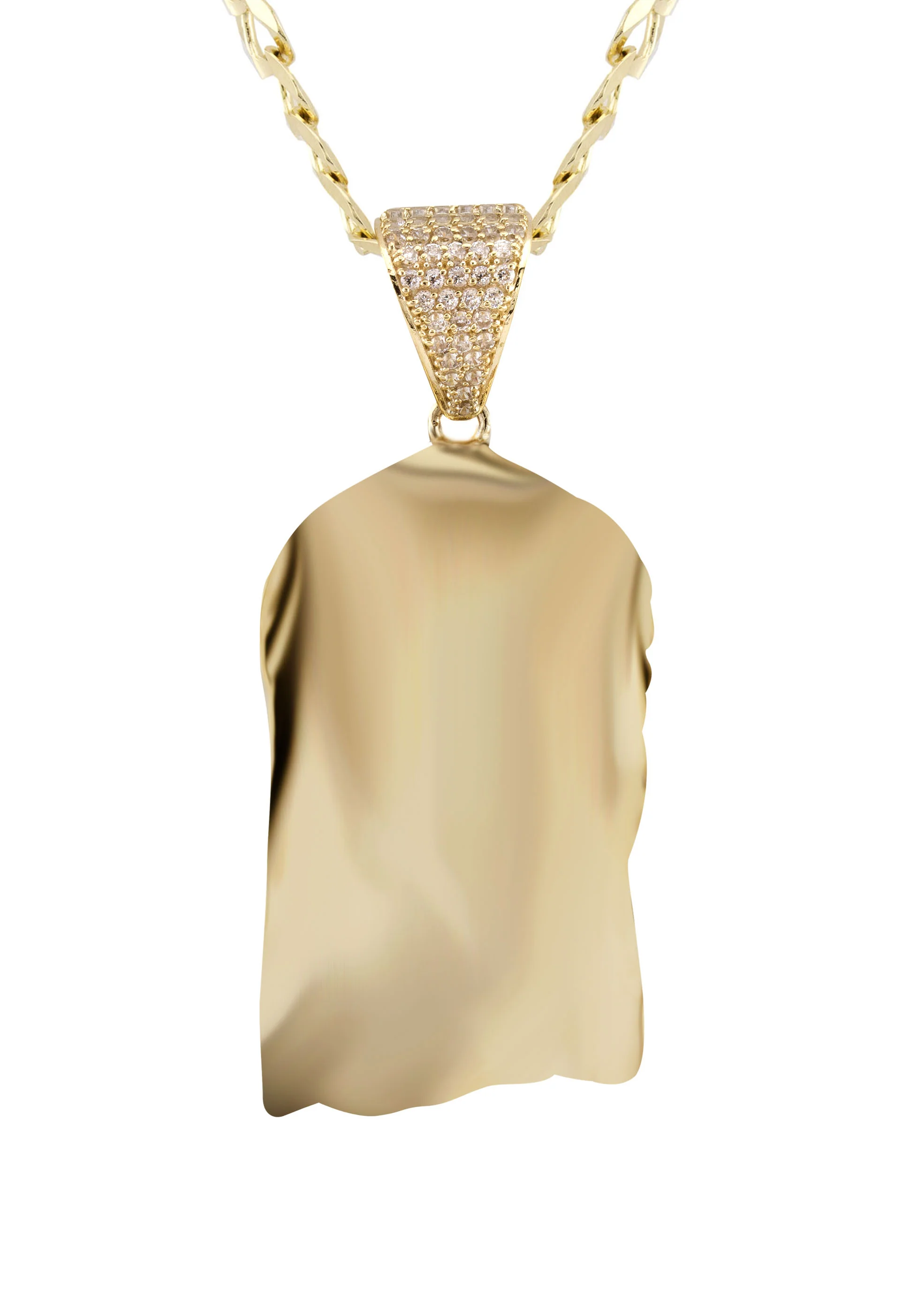 10K Yellow Gold Jesus Head Necklace | Small 7 Grams - Large 22 Grams - Image 4