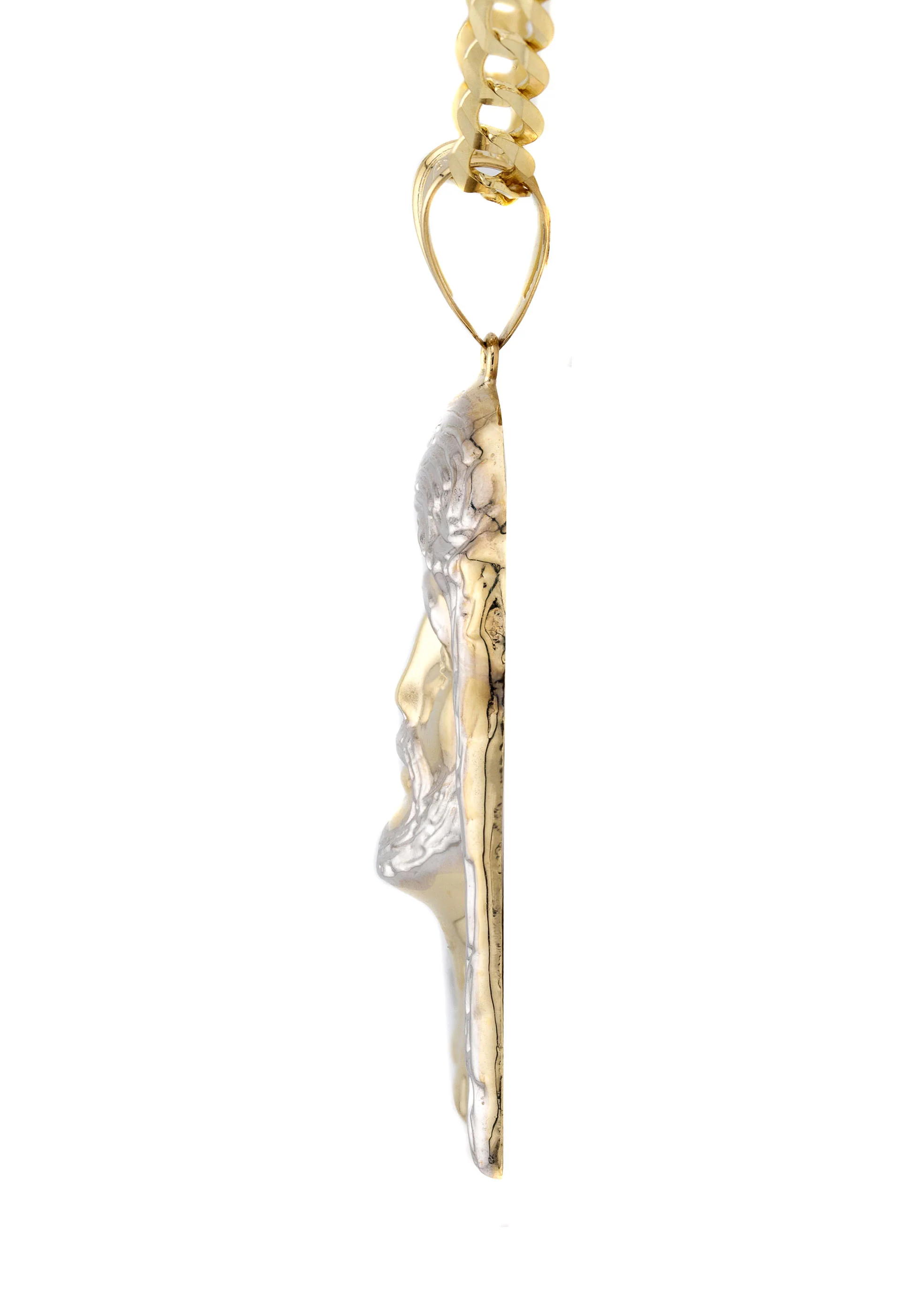 10K Yellow Gold Jesus Head Necklace | Small 5 Grams - Large 18 Grams - Image 4