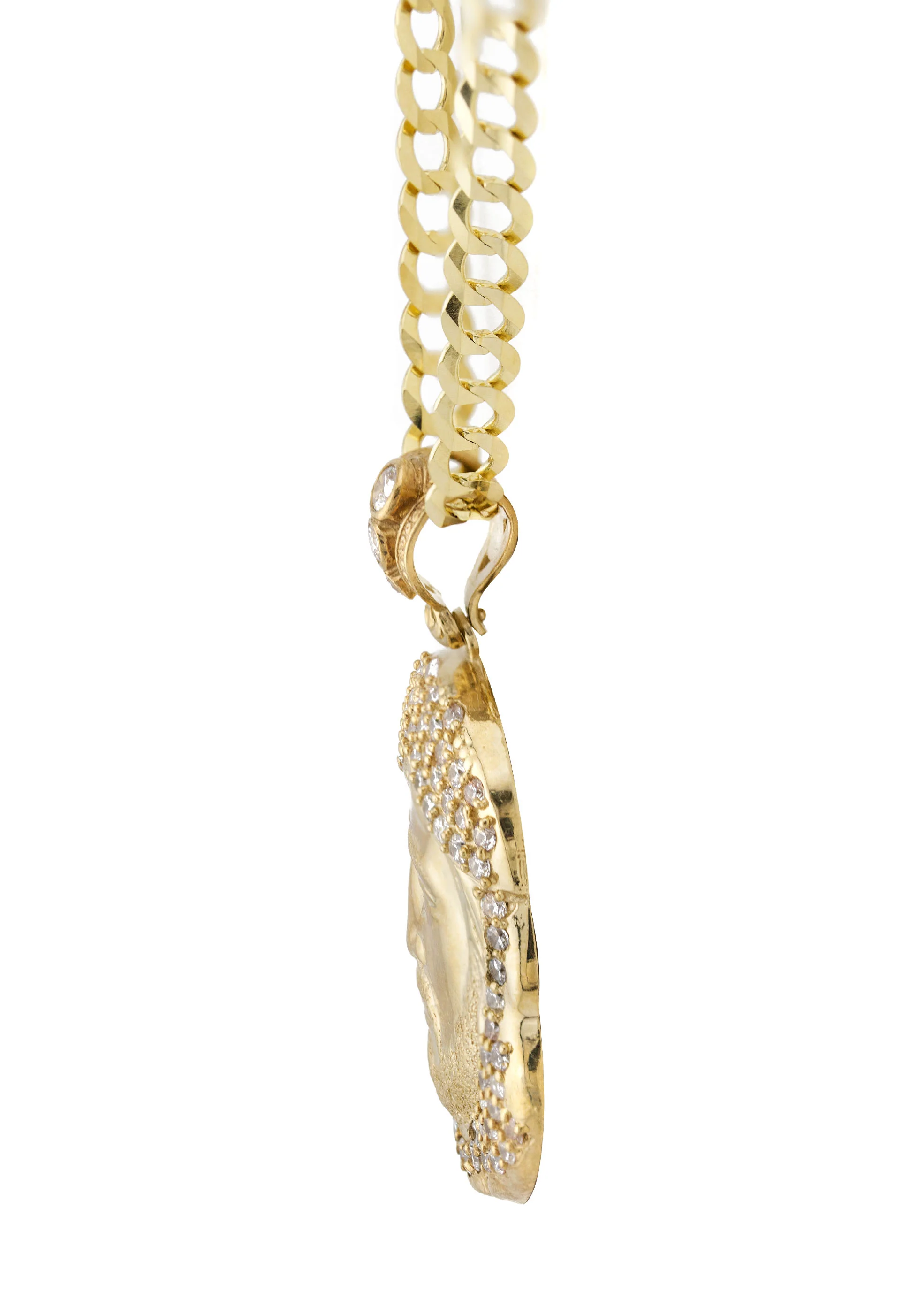 10K Yellow Gold Jesus Head Necklace | Small 9 Grams - Large 26 Grams - Image 4
