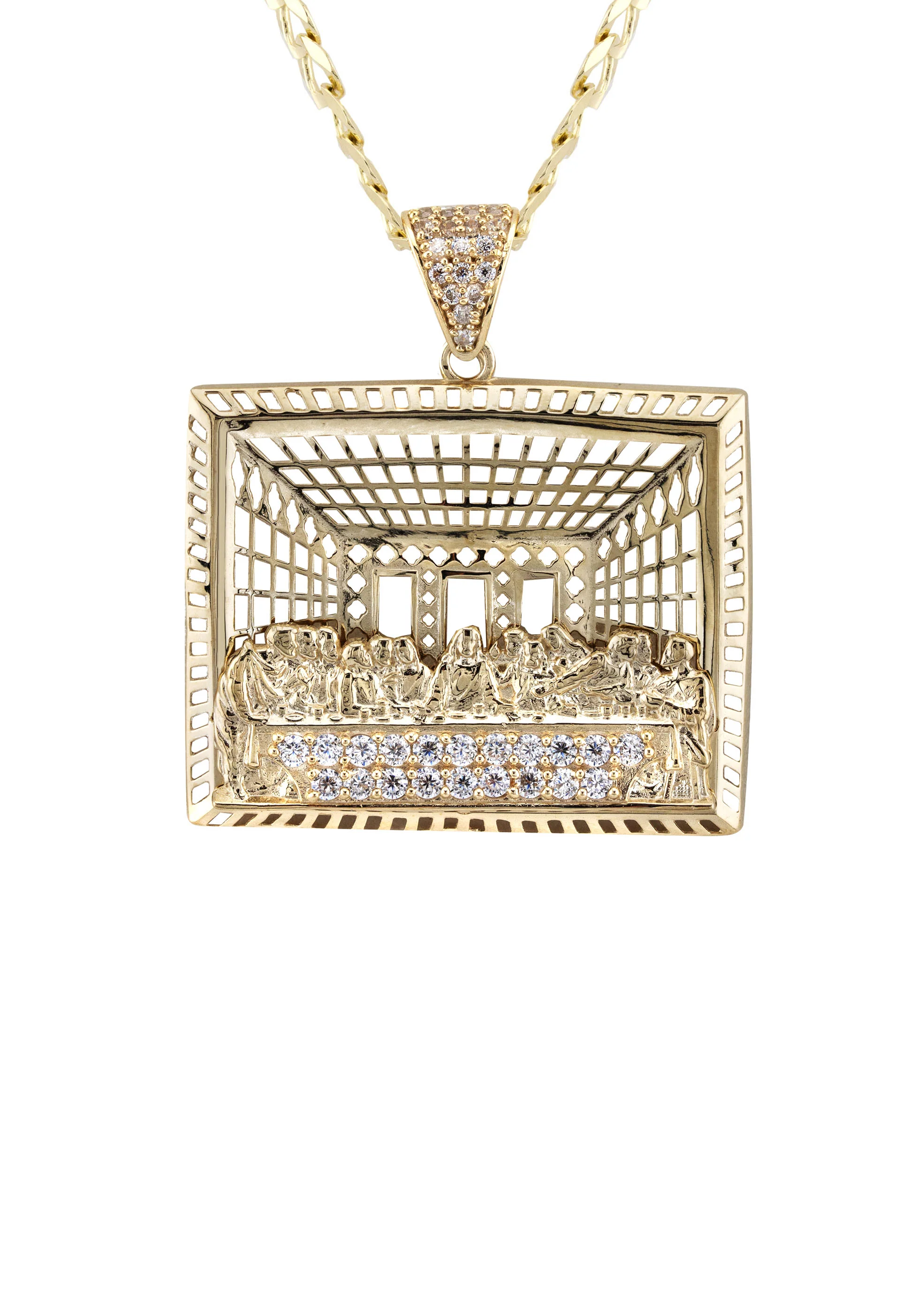 10K Yellow Gold Last Supper Necklace | Small 9 Grams - Large 15 Grams - Image 2