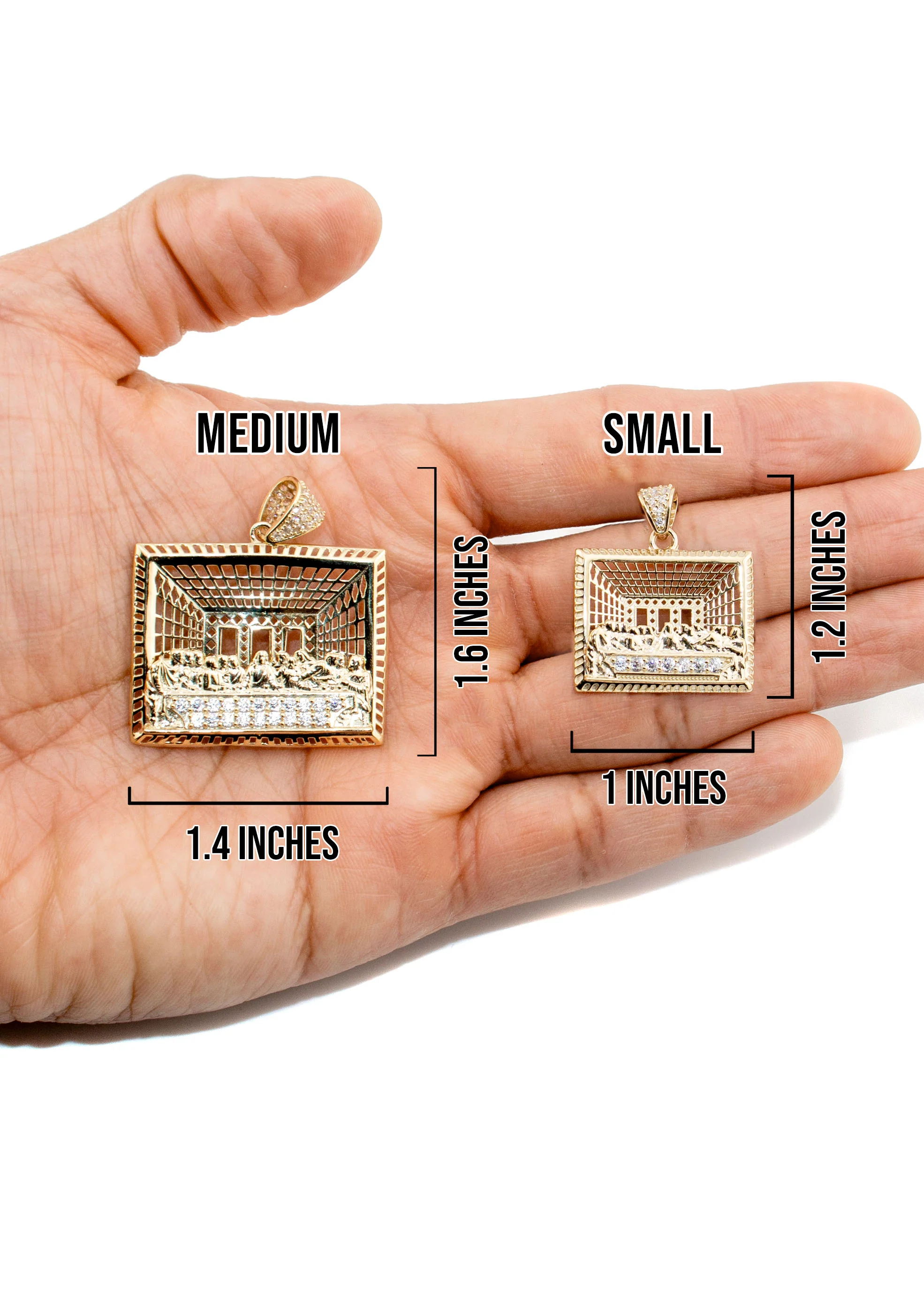 10K Yellow Gold Last Supper Necklace | Small 9 Grams - Large 15 Grams - Image 5
