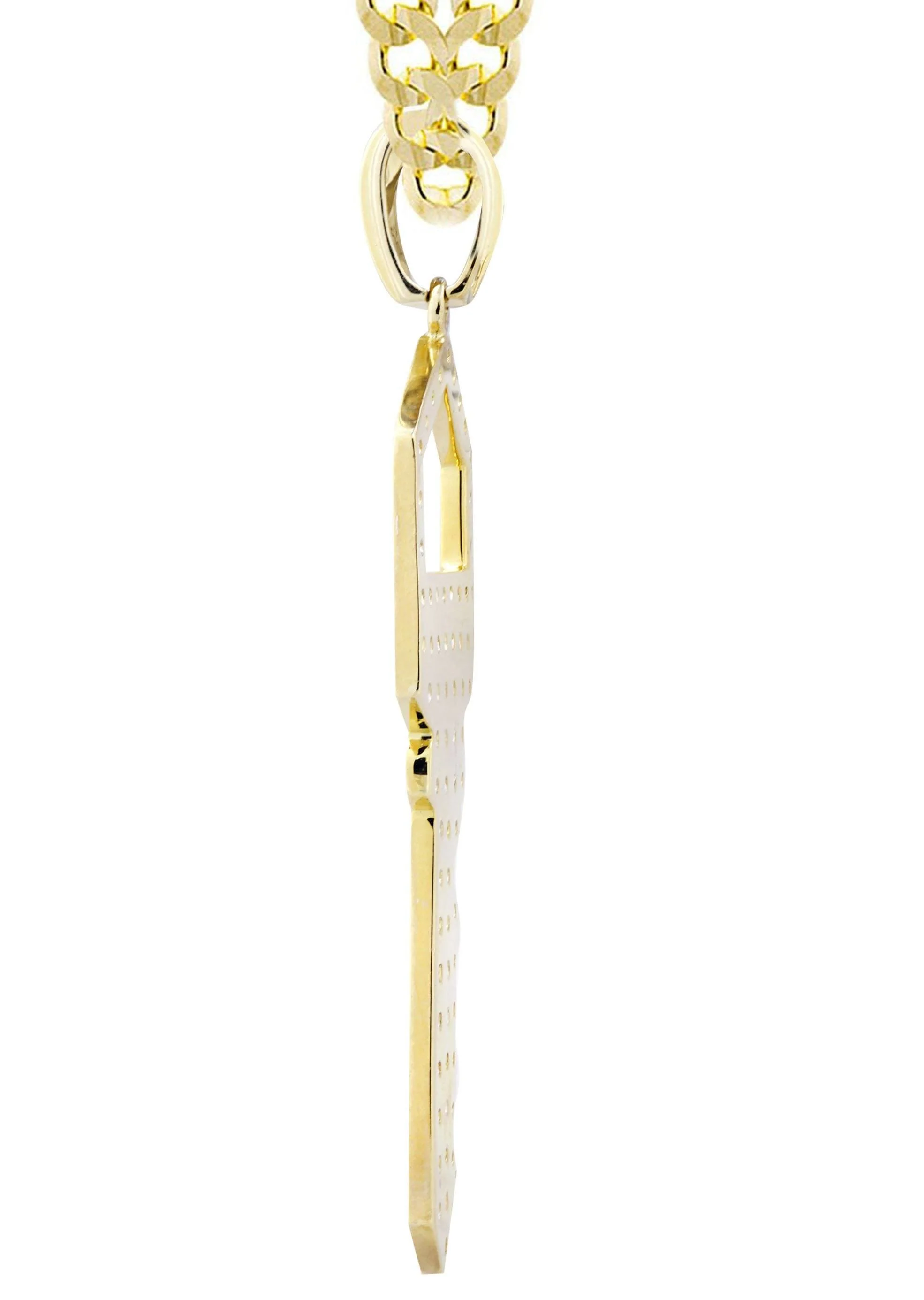 10K Yellow Gold Key Diamond Necklace | 0.45 Carats - Image 4