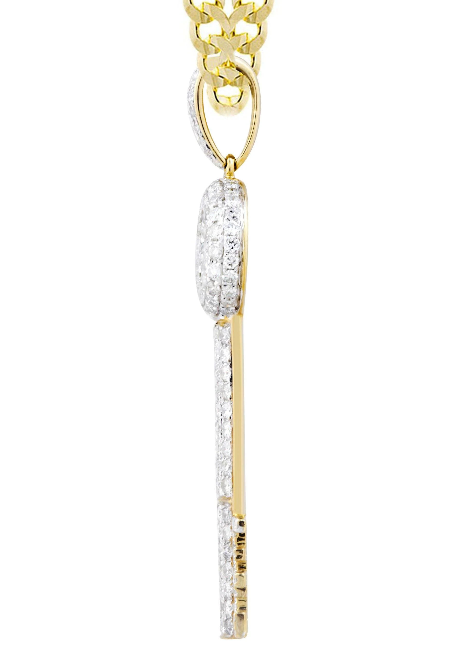 10K Yellow Gold Key Diamond Necklace | 2.78 Carats - Image 4
