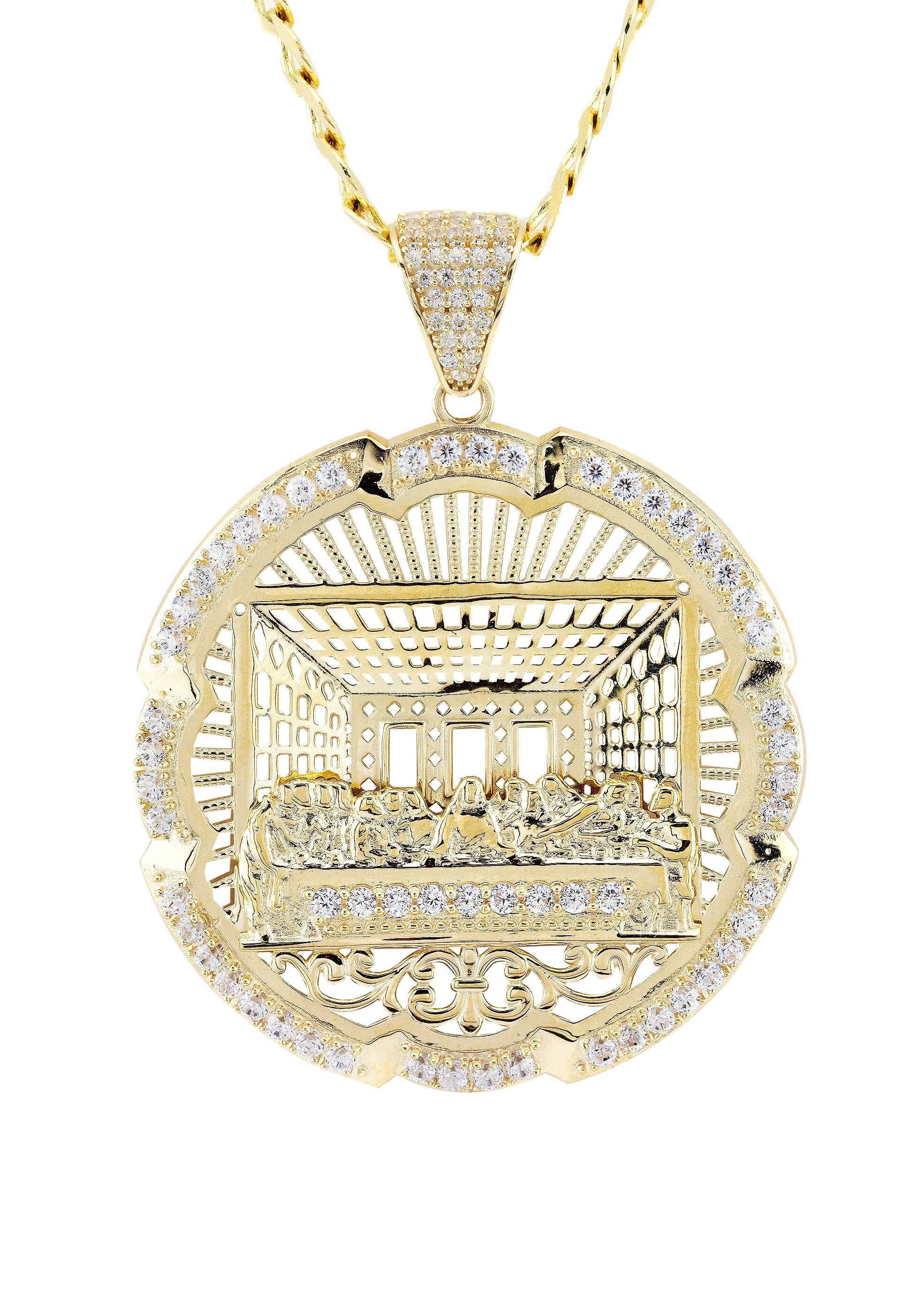10K Yellow Gold Last Supper Necklace | Small 13 Grams - Large 27 Grams - Image 2
