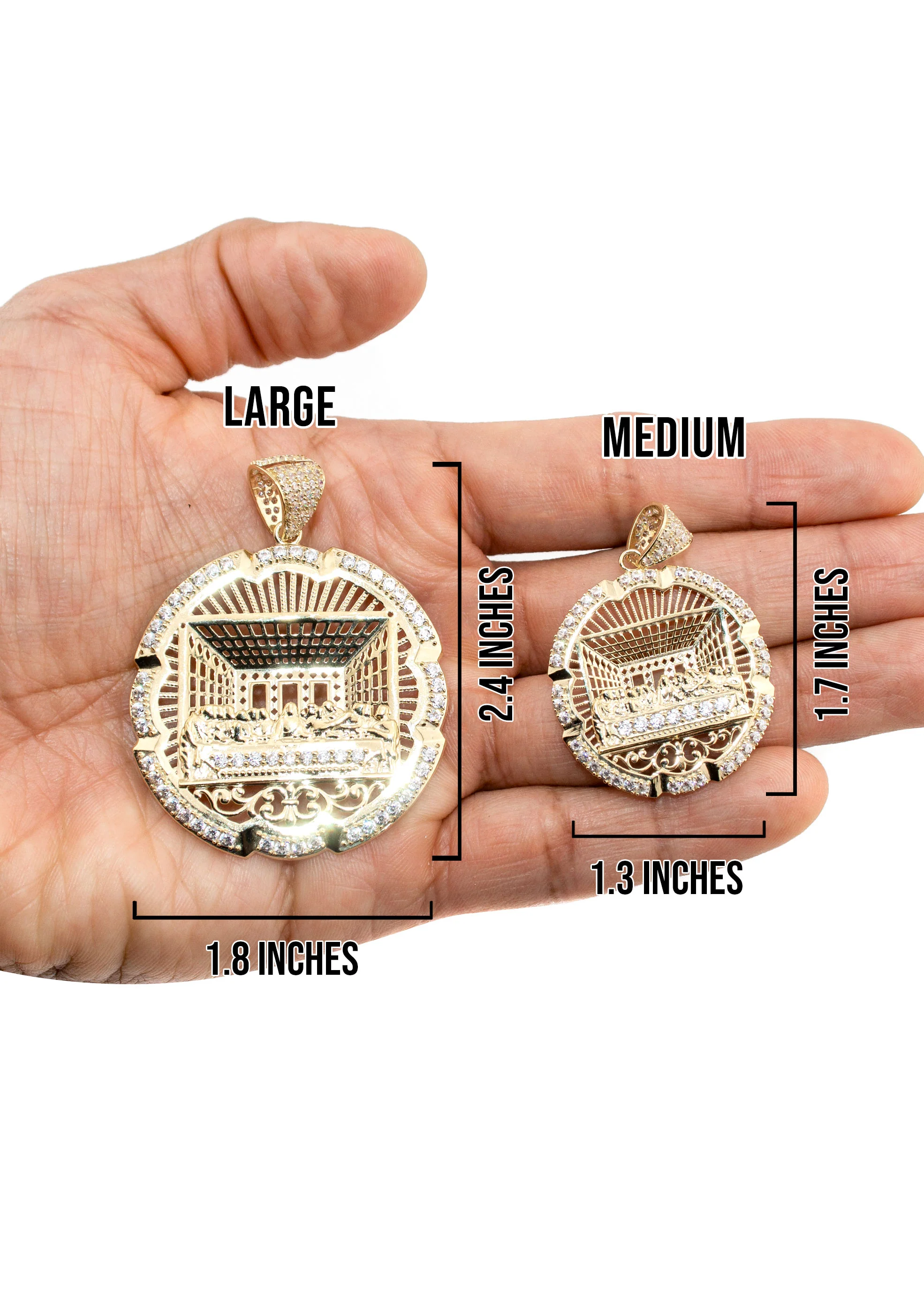 10K Yellow Gold Last Supper Necklace | Small 13 Grams - Large 27 Grams - Image 5